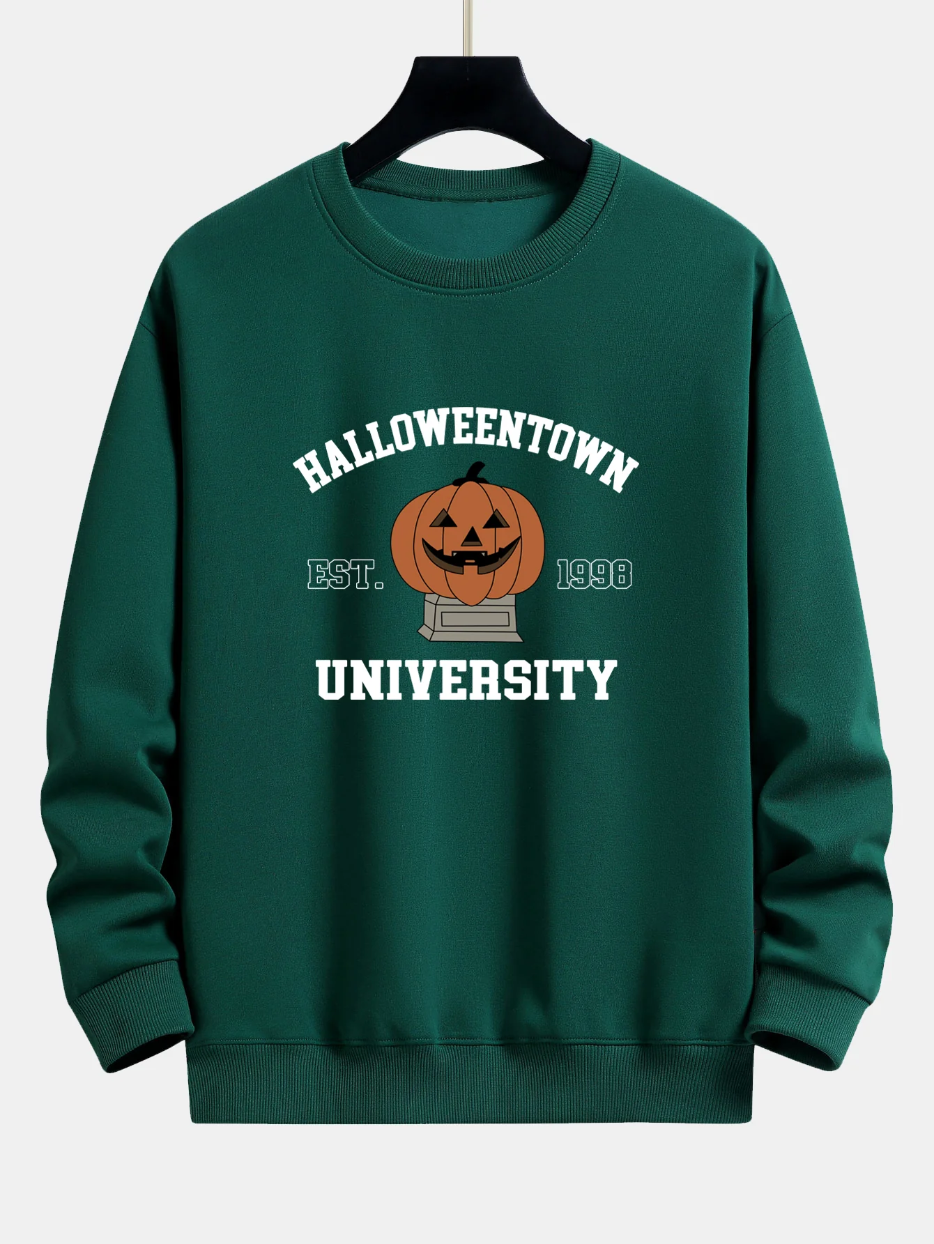 Halloween Kürbis Stadt Druck Locker Sitzendes Sweatshirt - Image 17