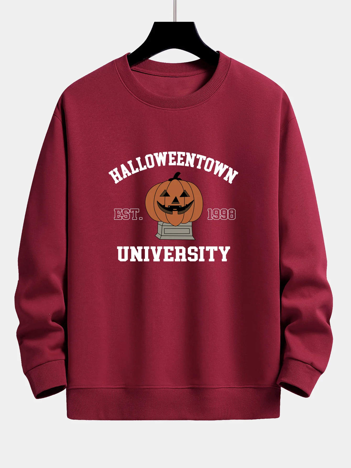 Halloween Kürbis Stadt Druck Locker Sitzendes Sweatshirt - Image 7