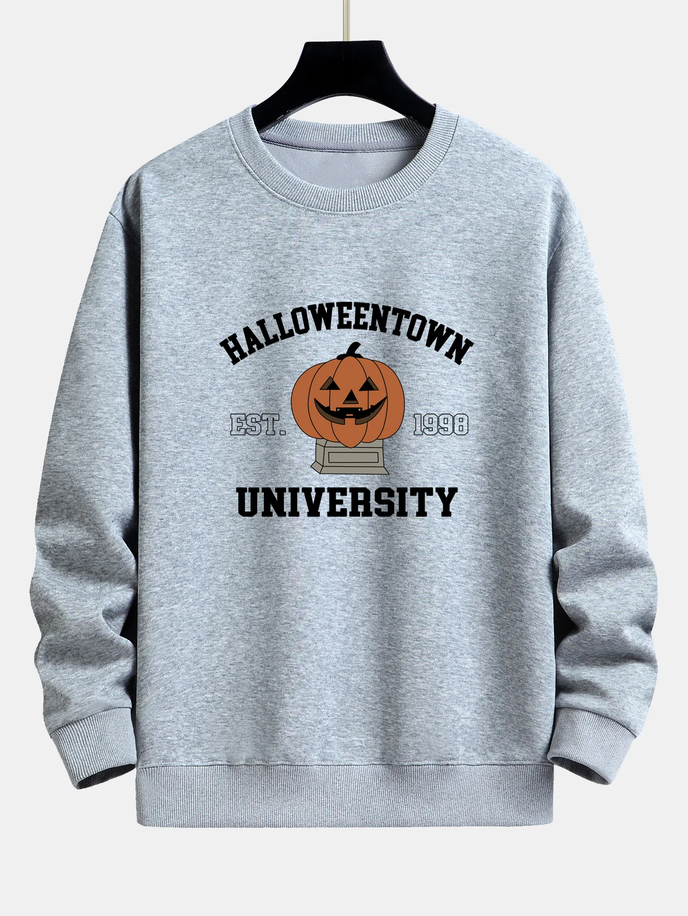 Halloween Kürbis Stadt Druck Locker Sitzendes Sweatshirt - Image 9