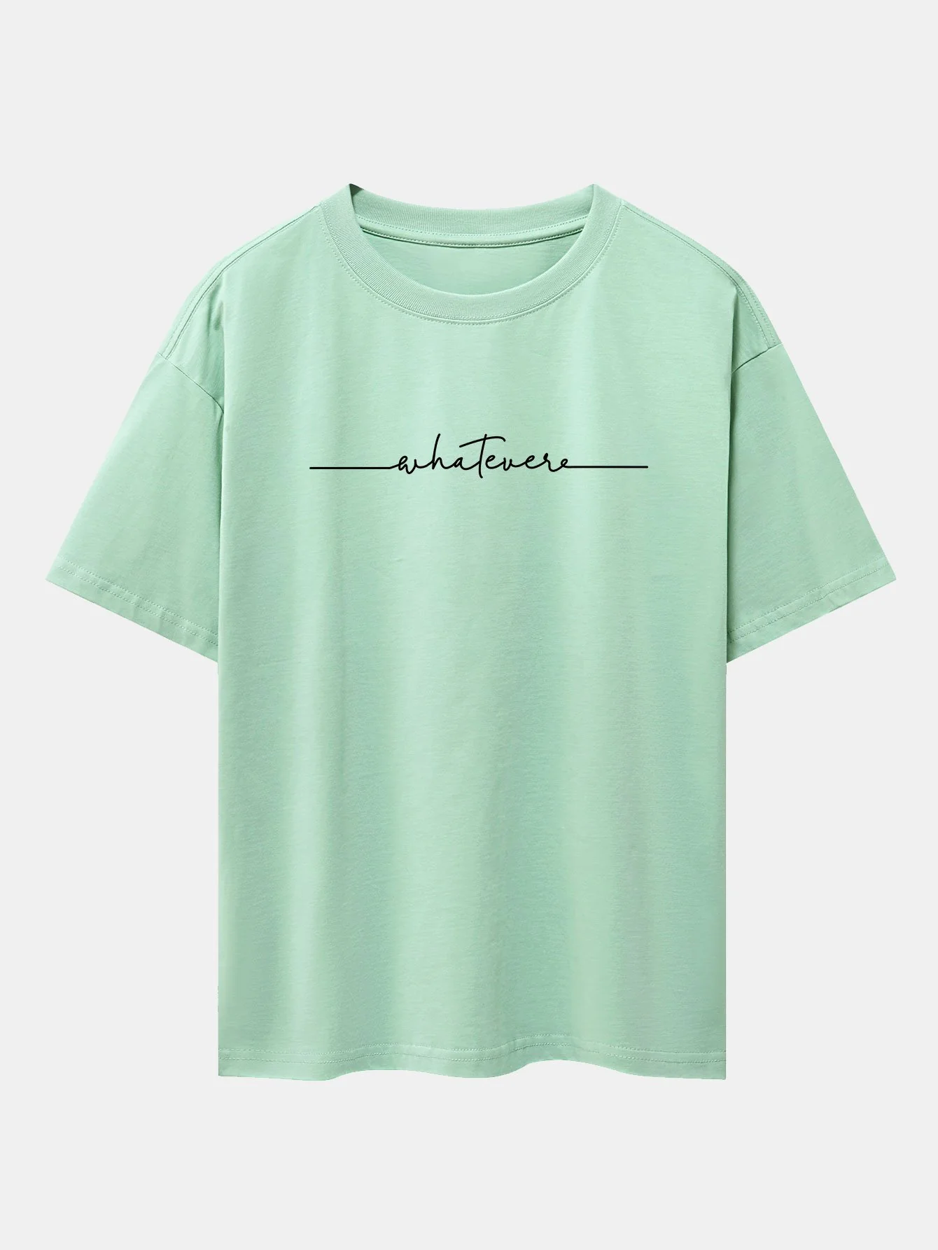 Handgeschriebener Wortdruck Drop-Shoulder Oversize T-Shirt - Image 12