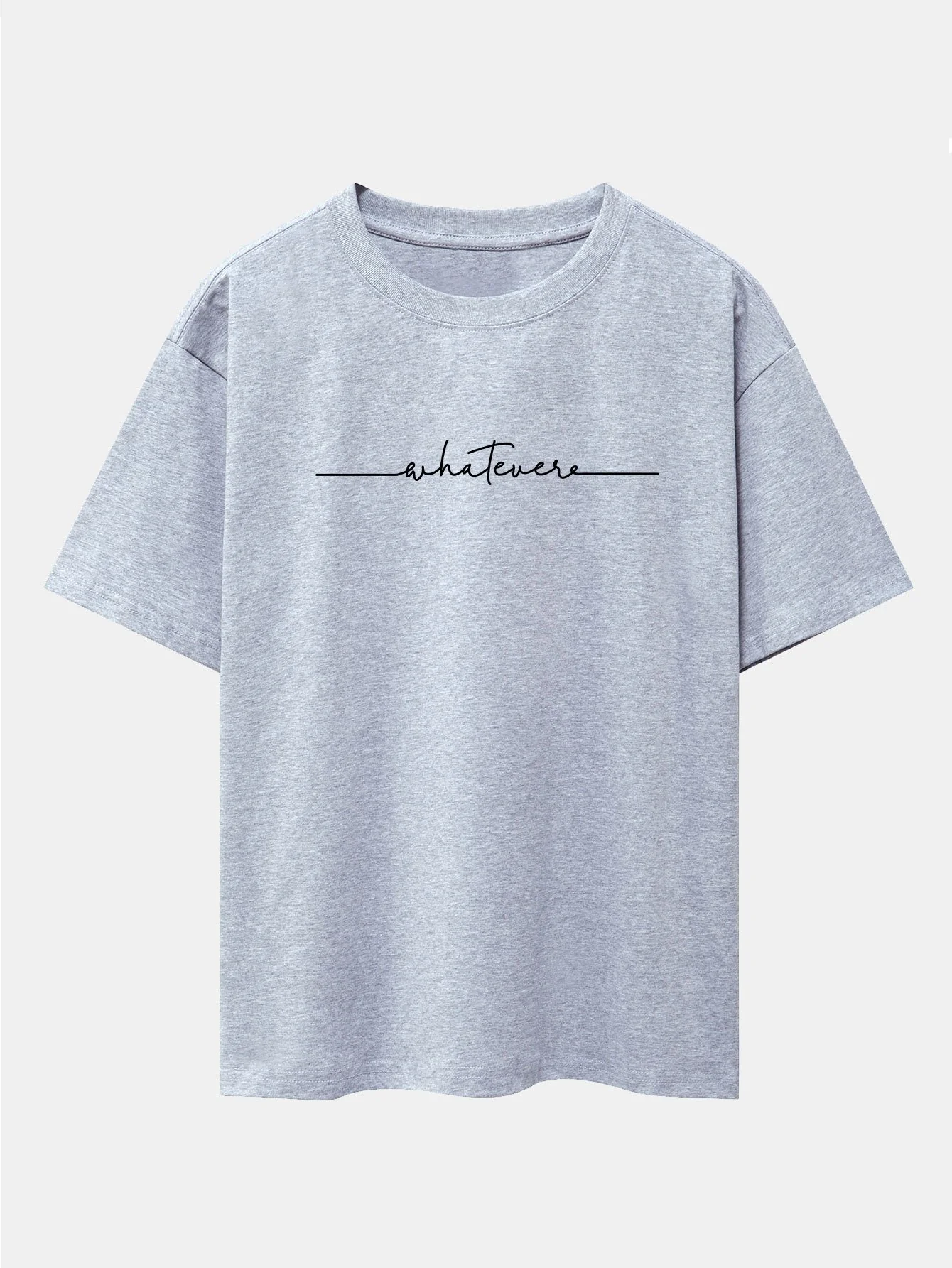 Handgeschriebener Wortdruck Drop-Shoulder Oversize T-Shirt - Image 13