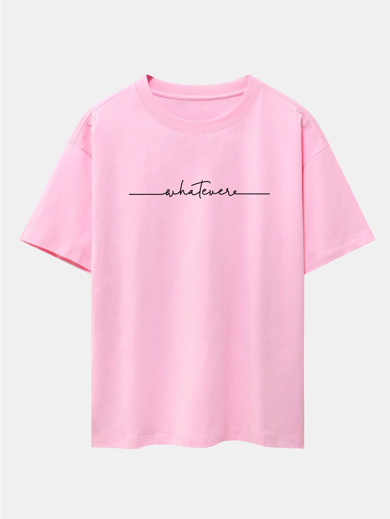 Handgeschriebener Wortdruck Drop-Shoulder Oversize T-Shirt - Image 3