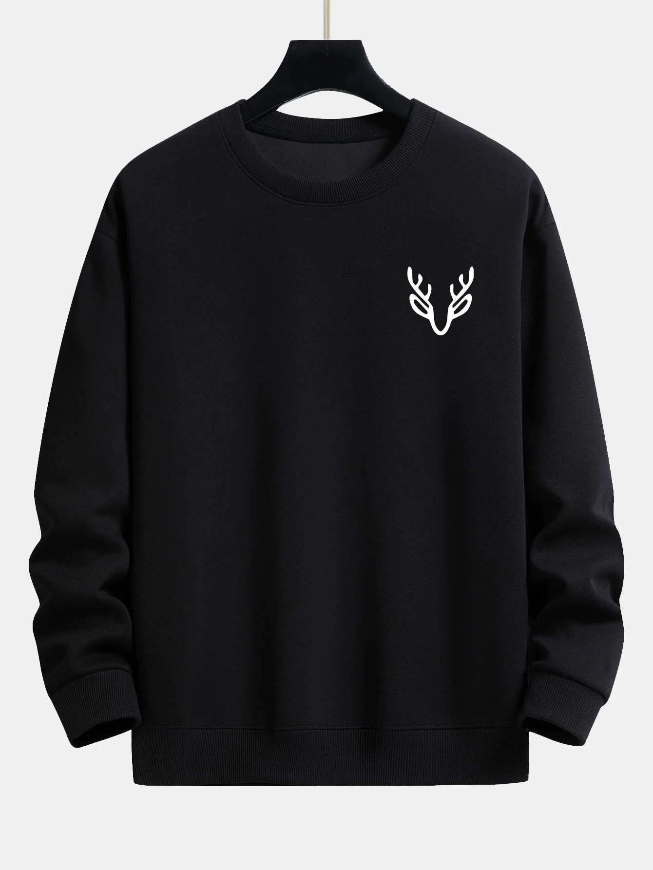 Sweatshirt mit lockerem Schnitt und Hirschkopf-Aufdruck - Image 2