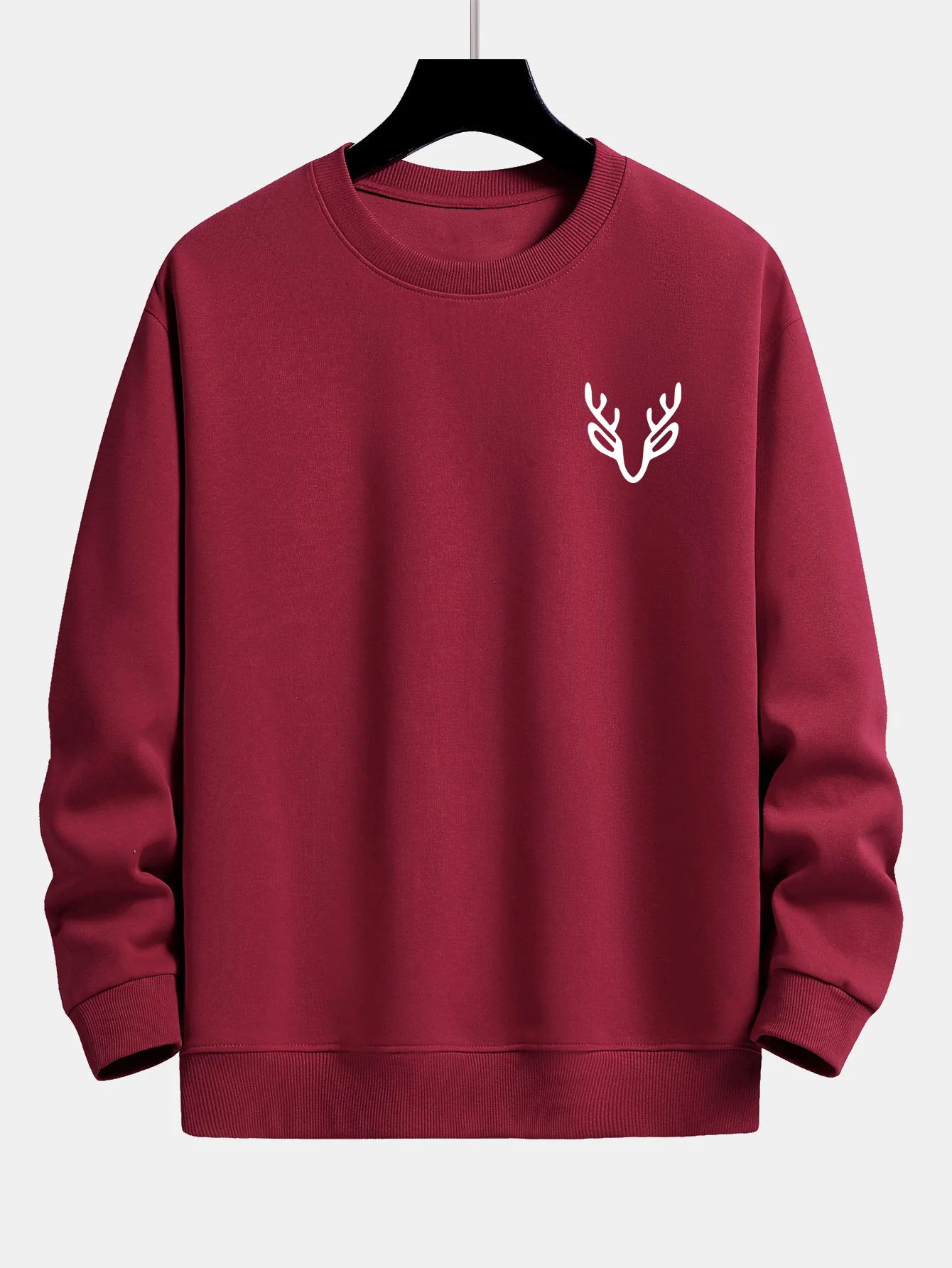 Sweatshirt mit lockerem Schnitt und Hirschkopf-Aufdruck - Image 7