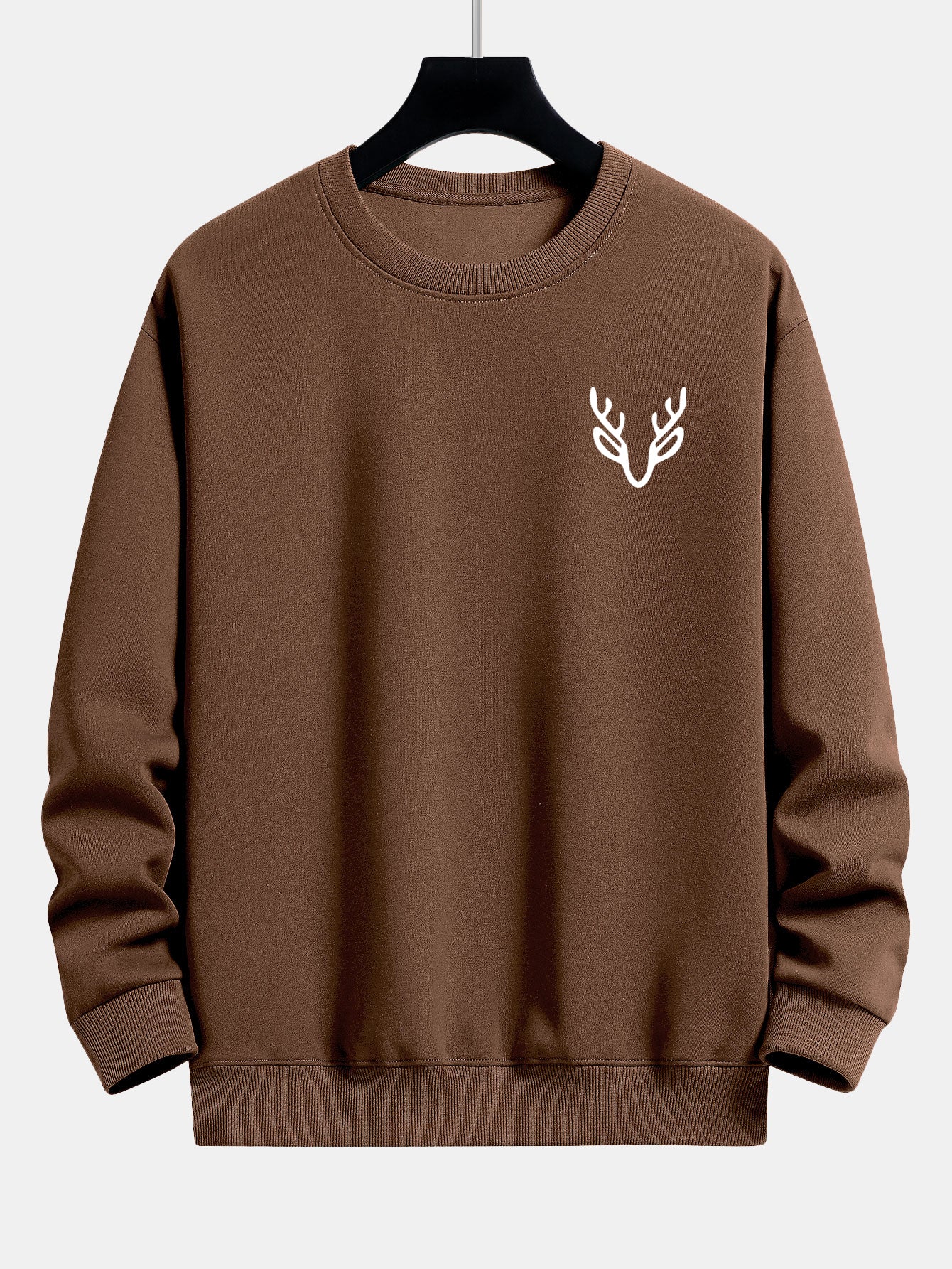 Sweatshirt mit lockerem Schnitt und Hirschkopf-Aufdruck - Image 8