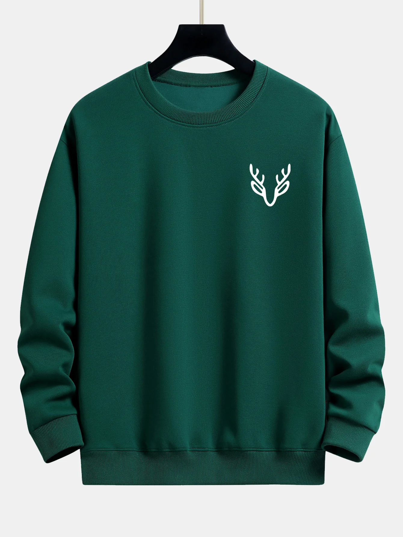Sweatshirt mit lockerem Schnitt und Hirschkopf-Aufdruck - Image 9