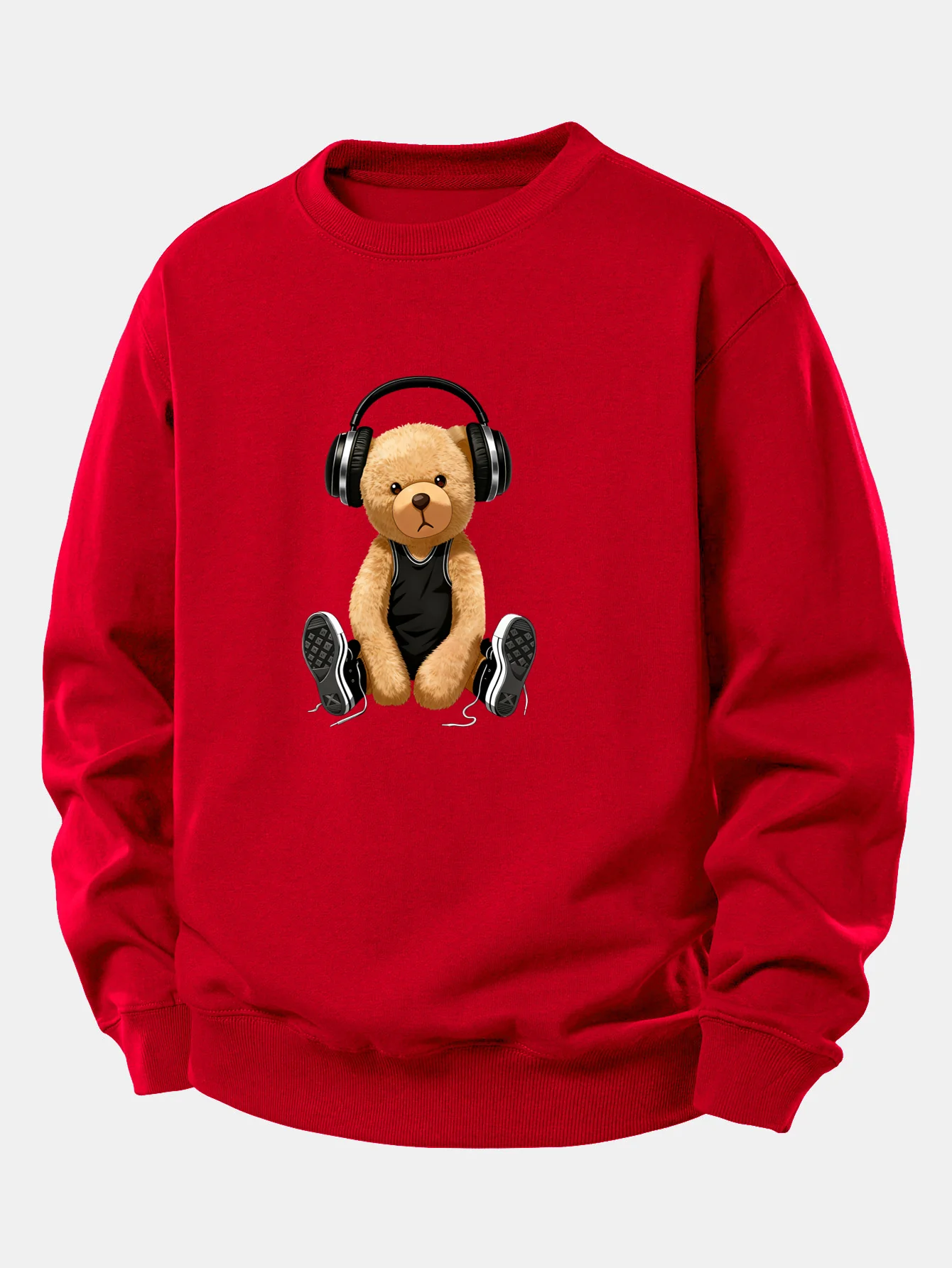 Headphone Bear Print Relax Fit Sweatshirt - Image 10