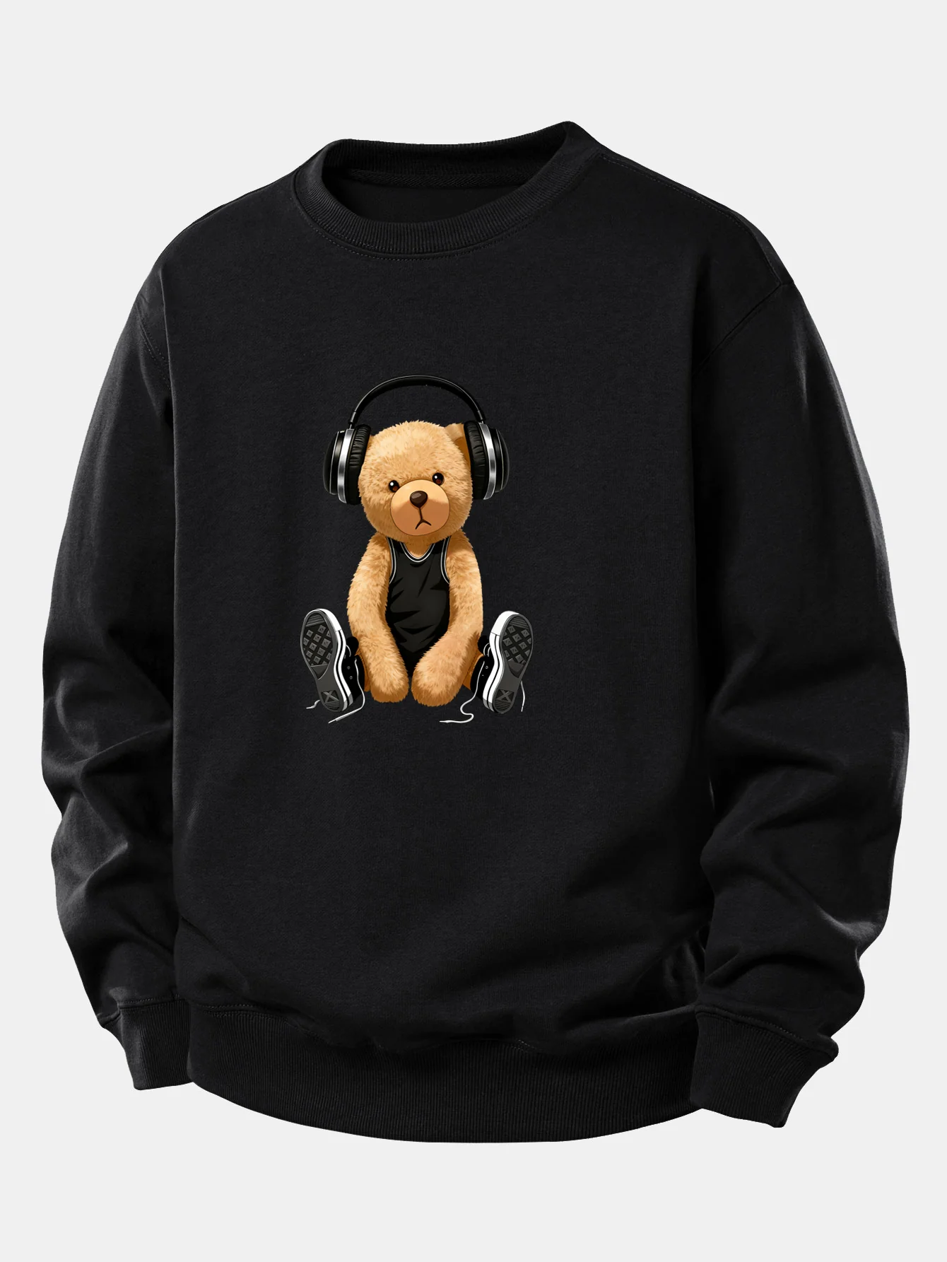Headphone Bear Print Relax Fit Sweatshirt - Image 2
