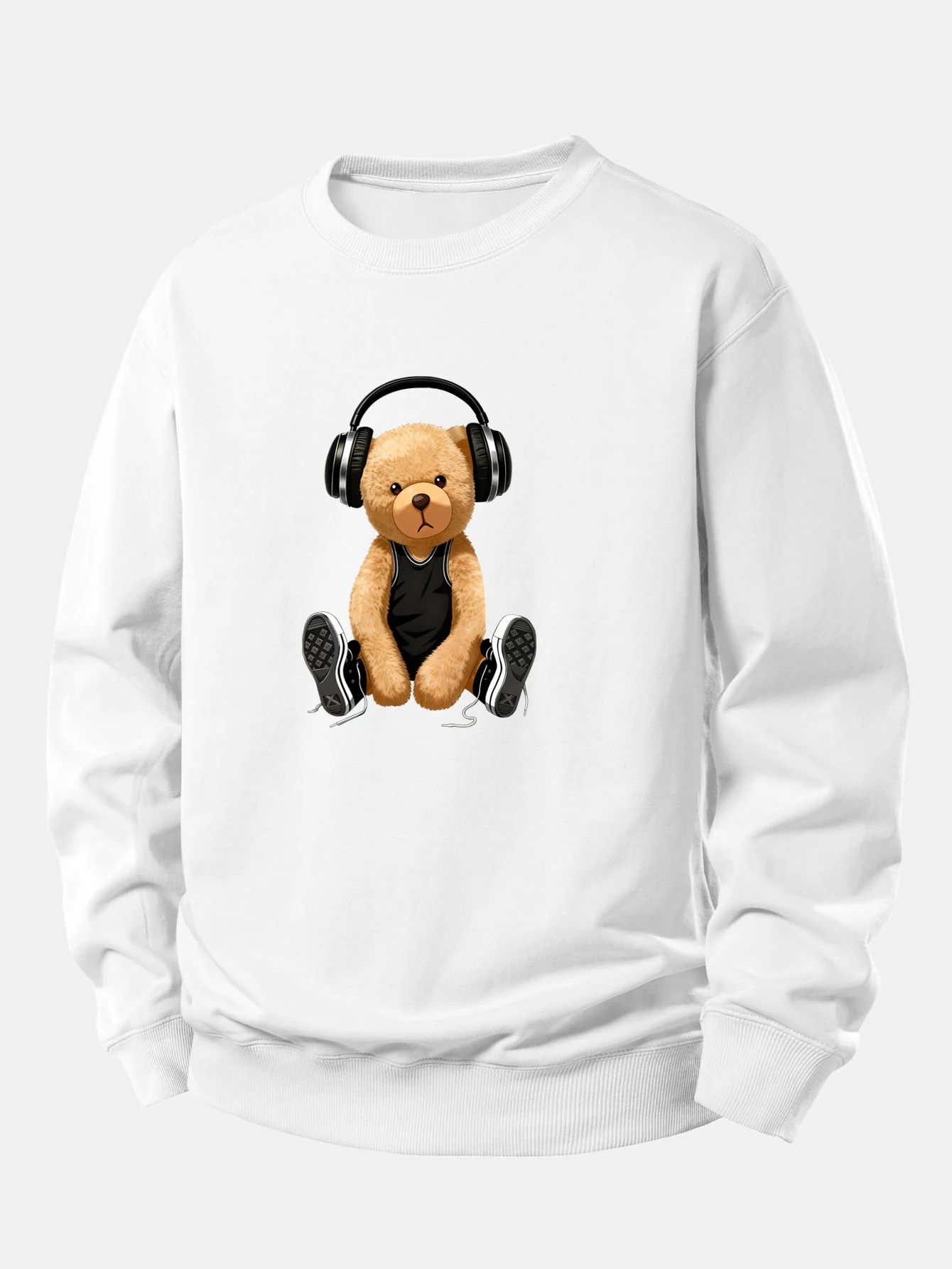 Headphone Bear Print Relax Fit Sweatshirt - Image 3