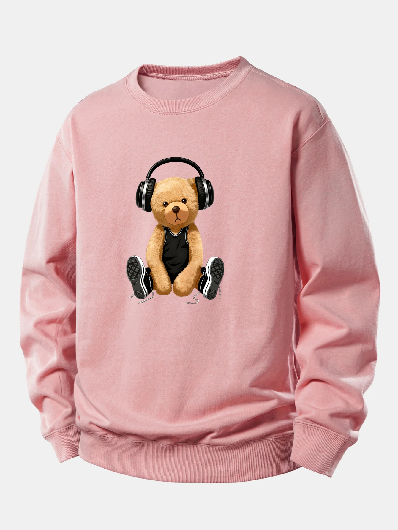 Headphone Bear Print Relax Fit Sweatshirt - Image 4