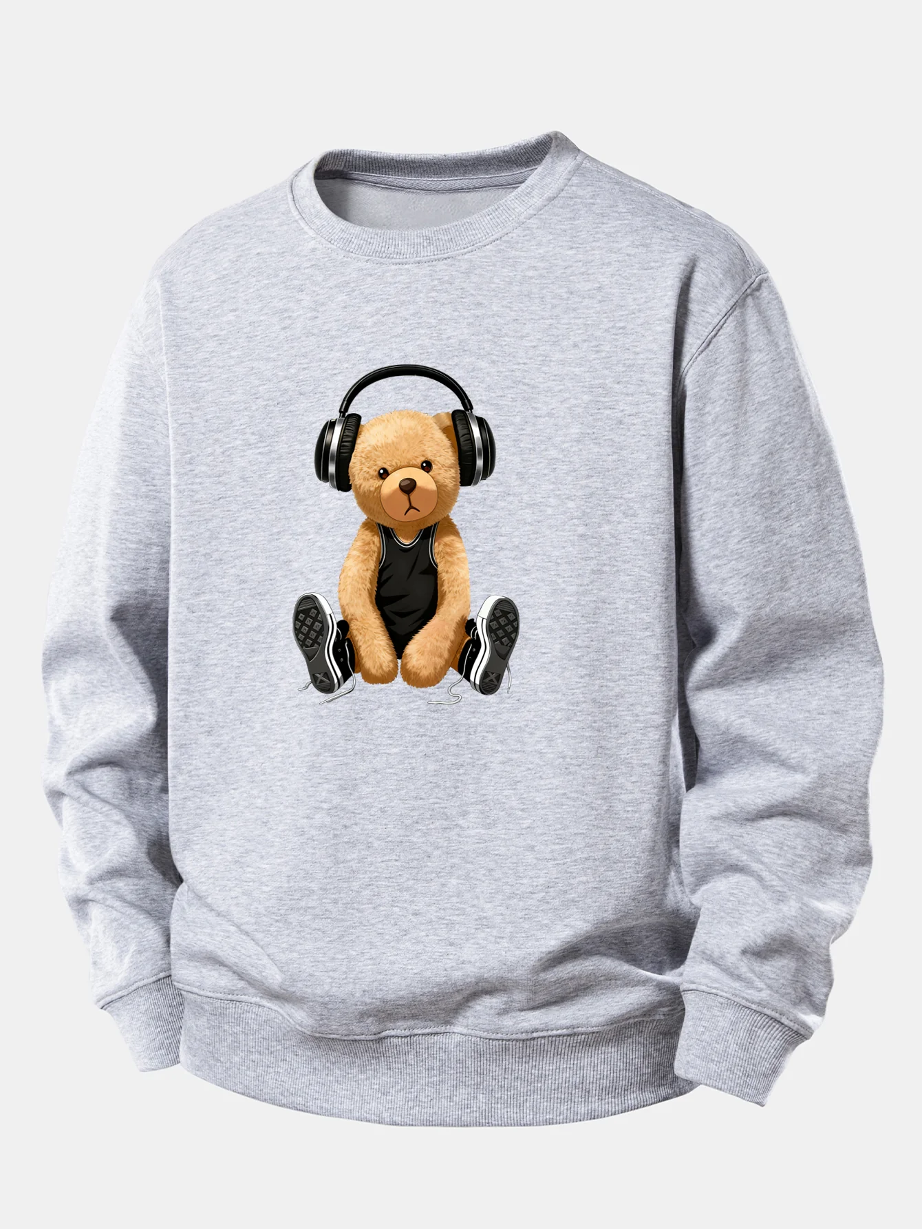 Headphone Bear Print Relax Fit Sweatshirt - Image 5