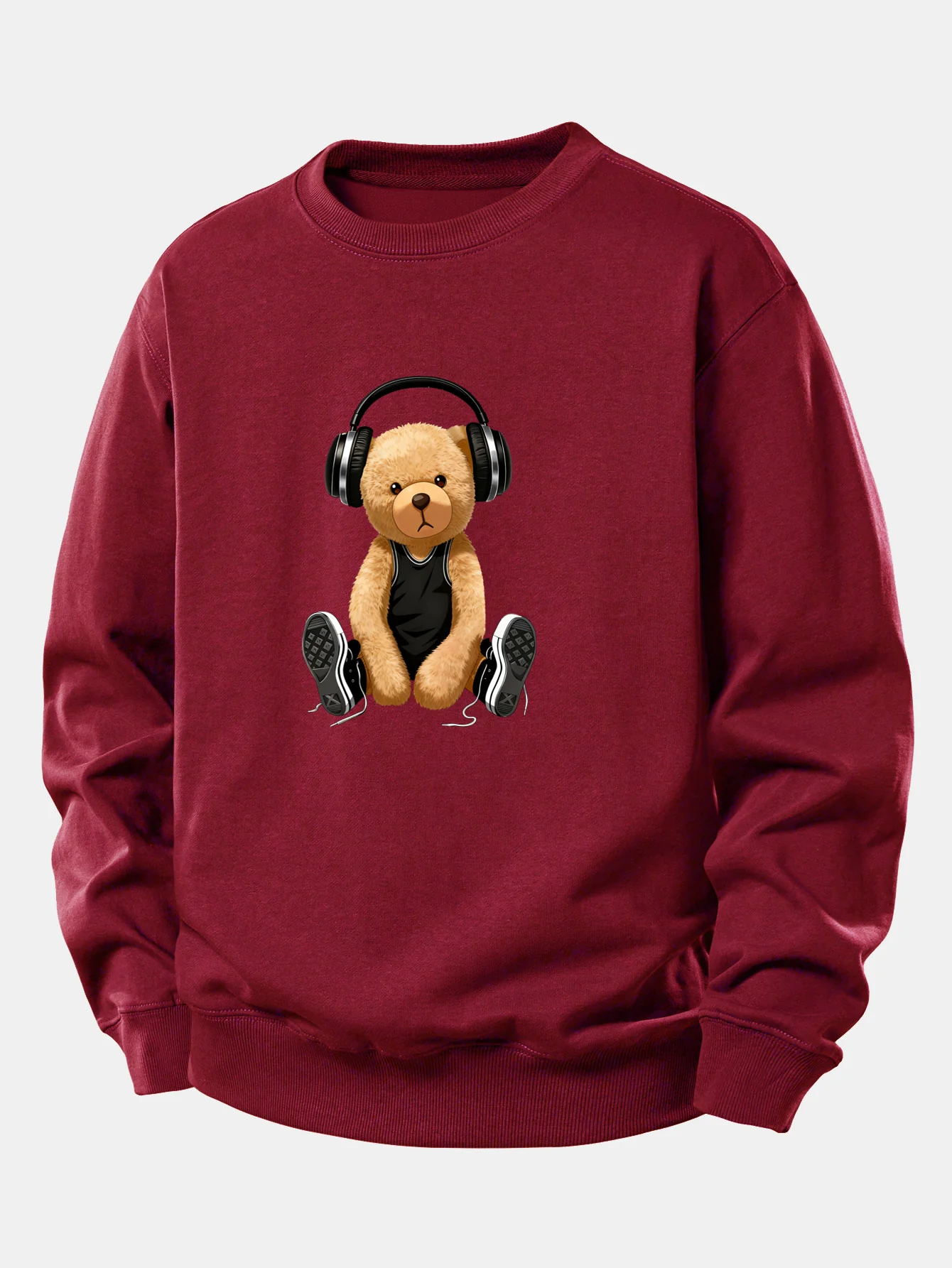 Headphone Bear Print Relax Fit Sweatshirt - Image 7
