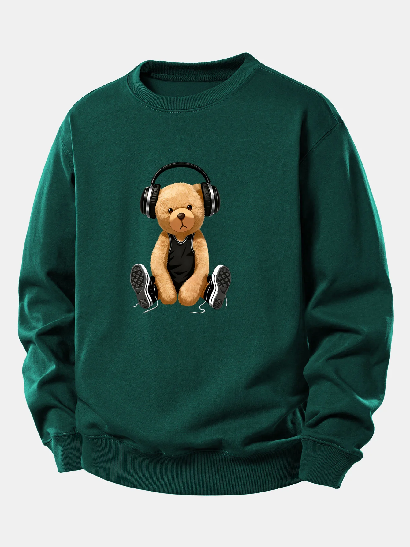 Headphone Bear Print Relax Fit Sweatshirt - Image 9