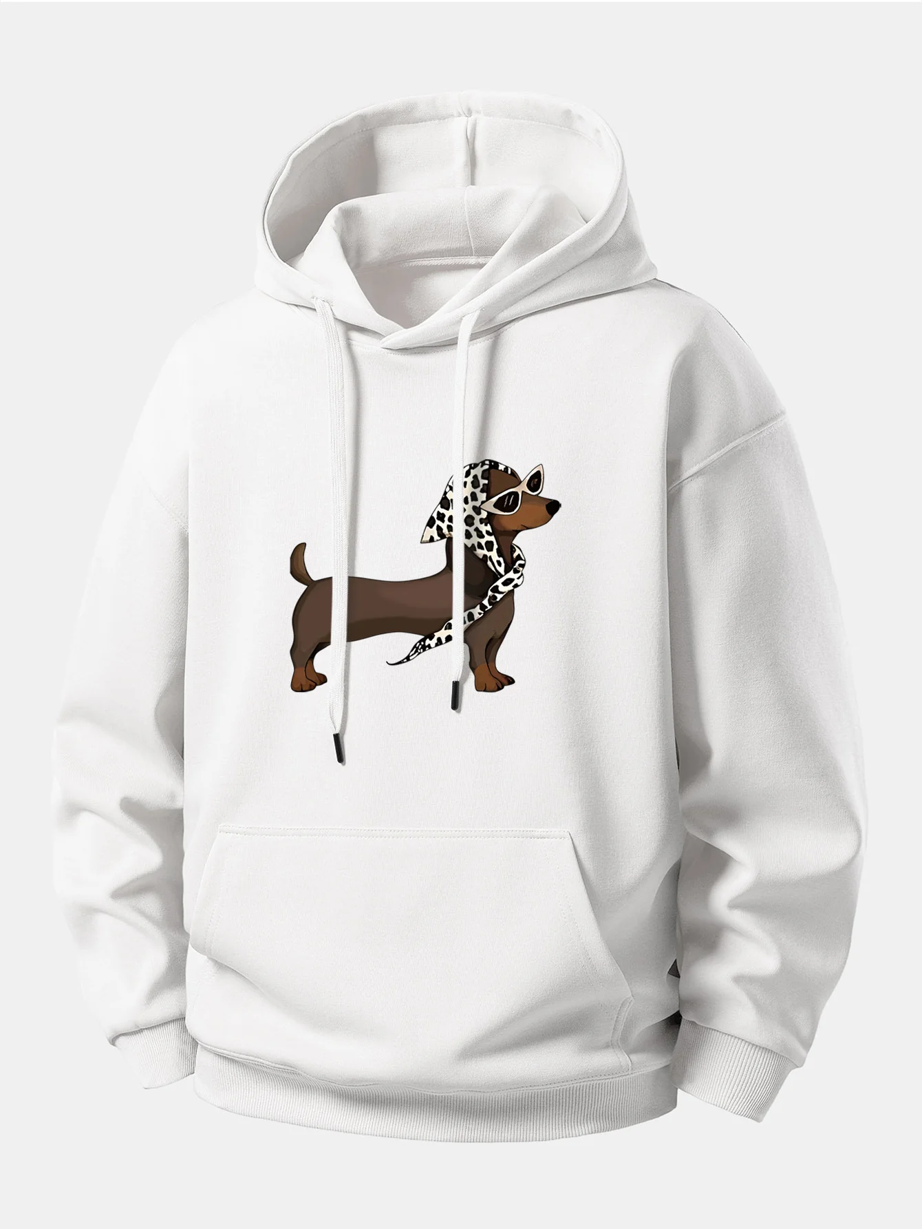 Headscarf Dachshund Print Relax Fit Hoodie - Image 2