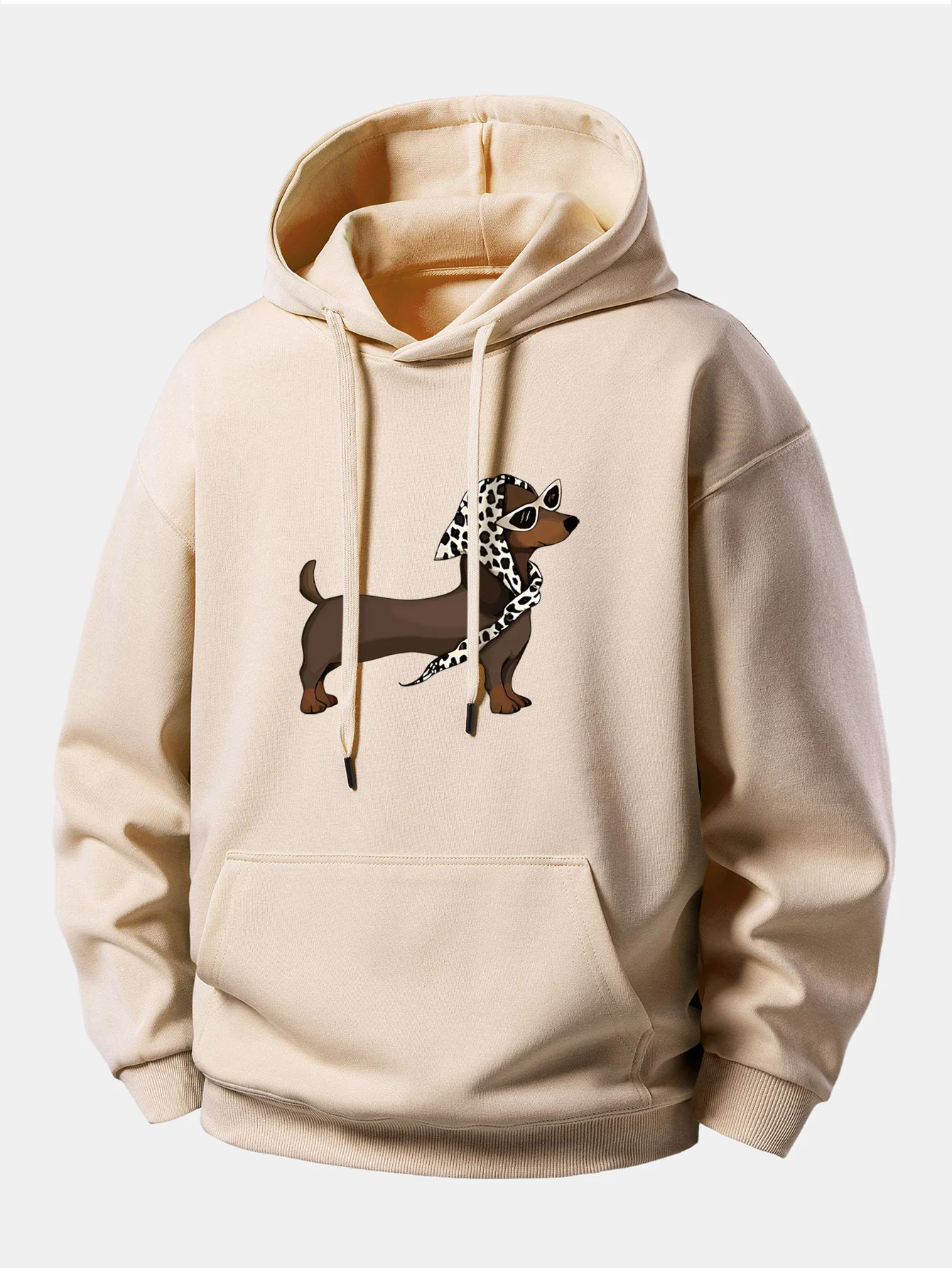 Headscarf Dachshund Print Relax Fit Hoodie - Image 3