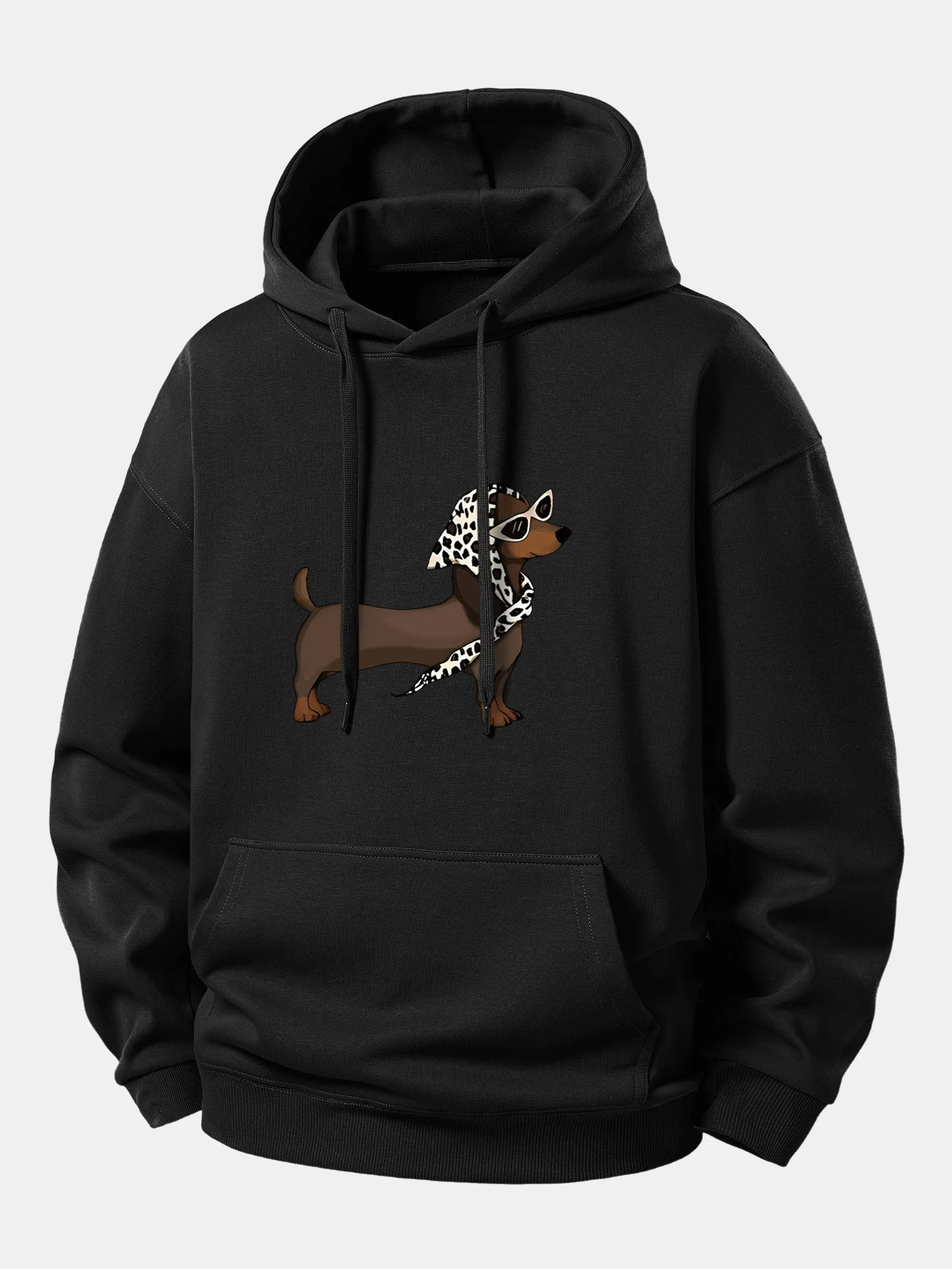 Headscarf Dachshund Print Relax Fit Hoodie - Image 4