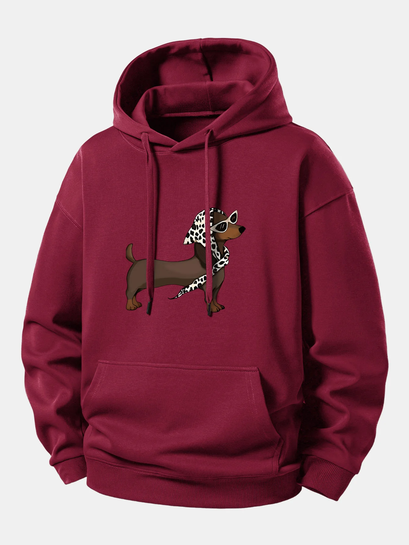 Headscarf Dachshund Print Relax Fit Hoodie - Image 6