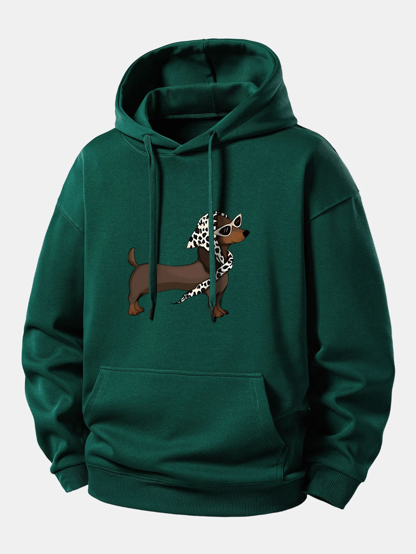 Headscarf Dachshund Print Relax Fit Hoodie - Image 7