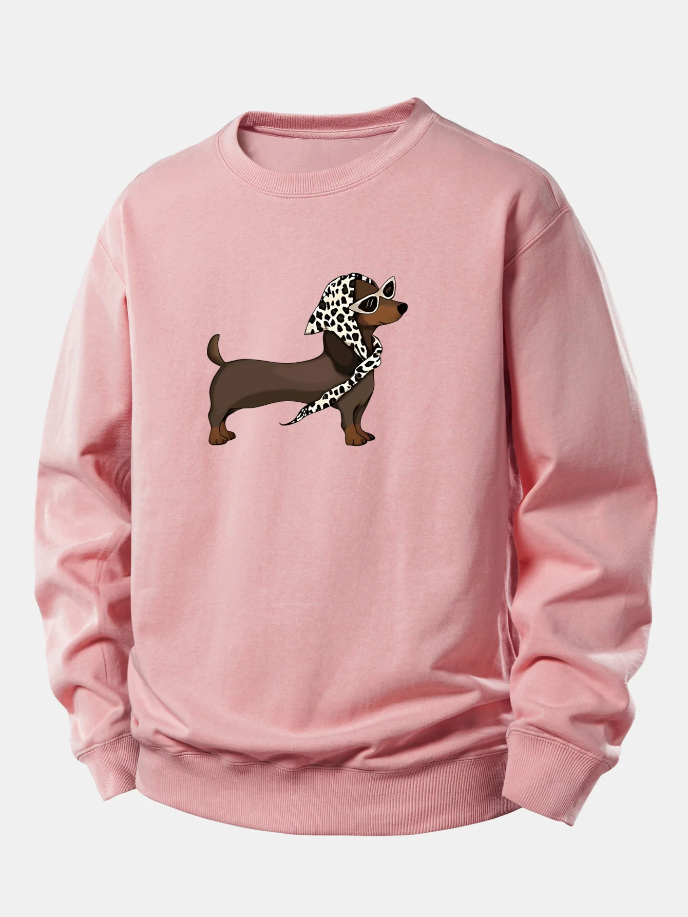 Headscarf Dachshund Print Relax Fit Sweatshirt