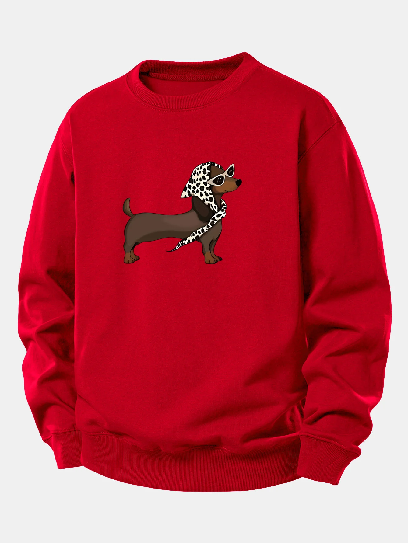 Headscarf Dachshund Print Relax Fit Sweatshirt - Image 10