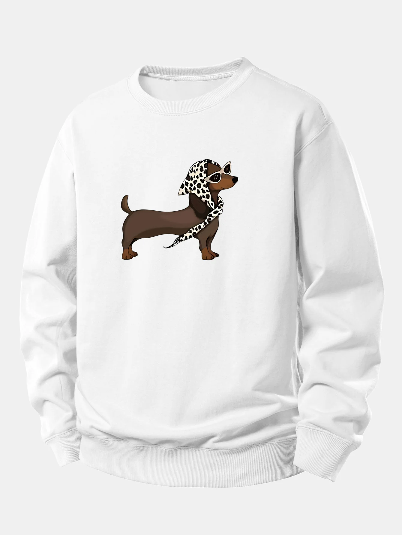 Headscarf Dachshund Print Relax Fit Sweatshirt - Image 2