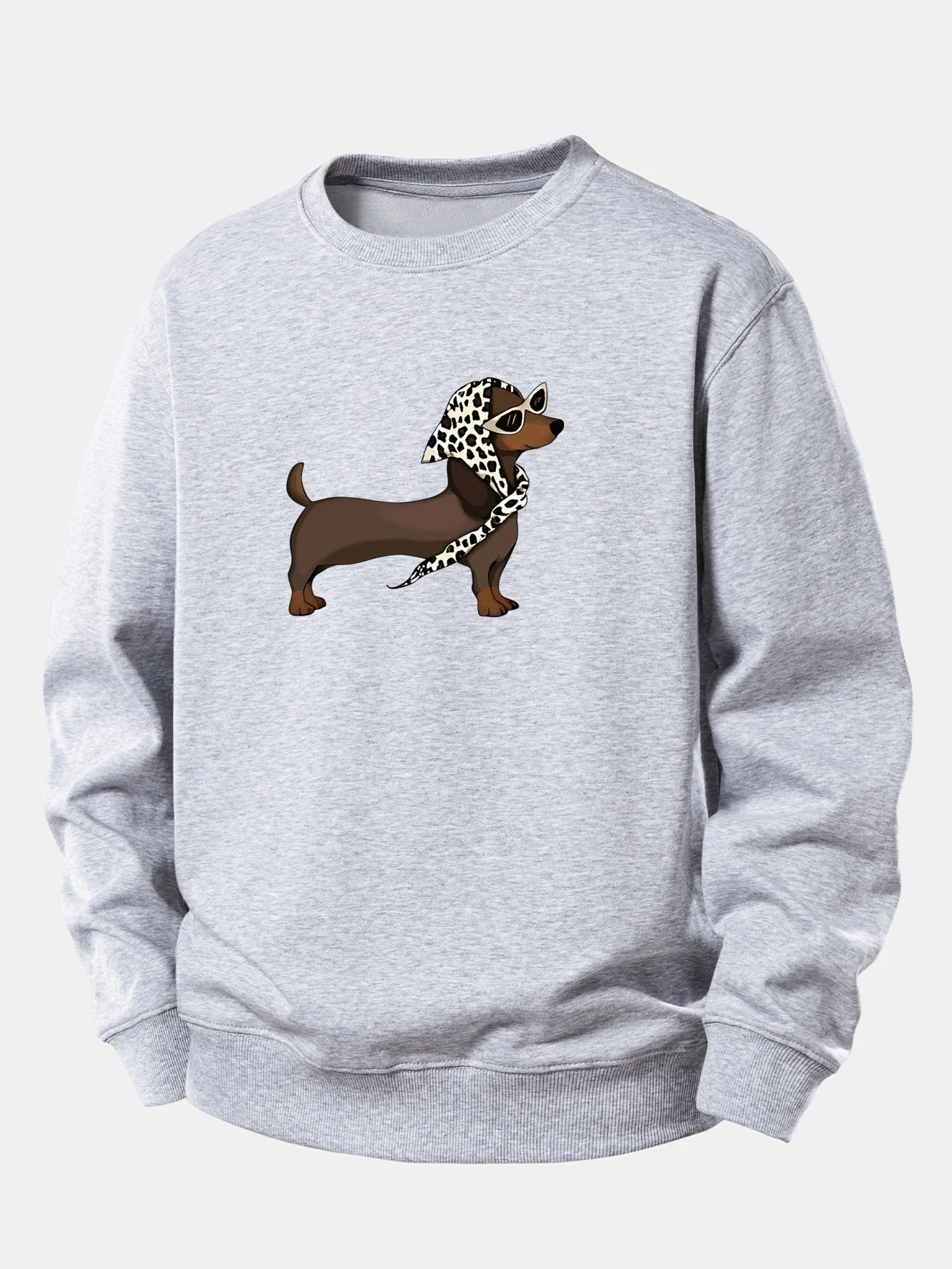 Headscarf Dachshund Print Relax Fit Sweatshirt - Image 4