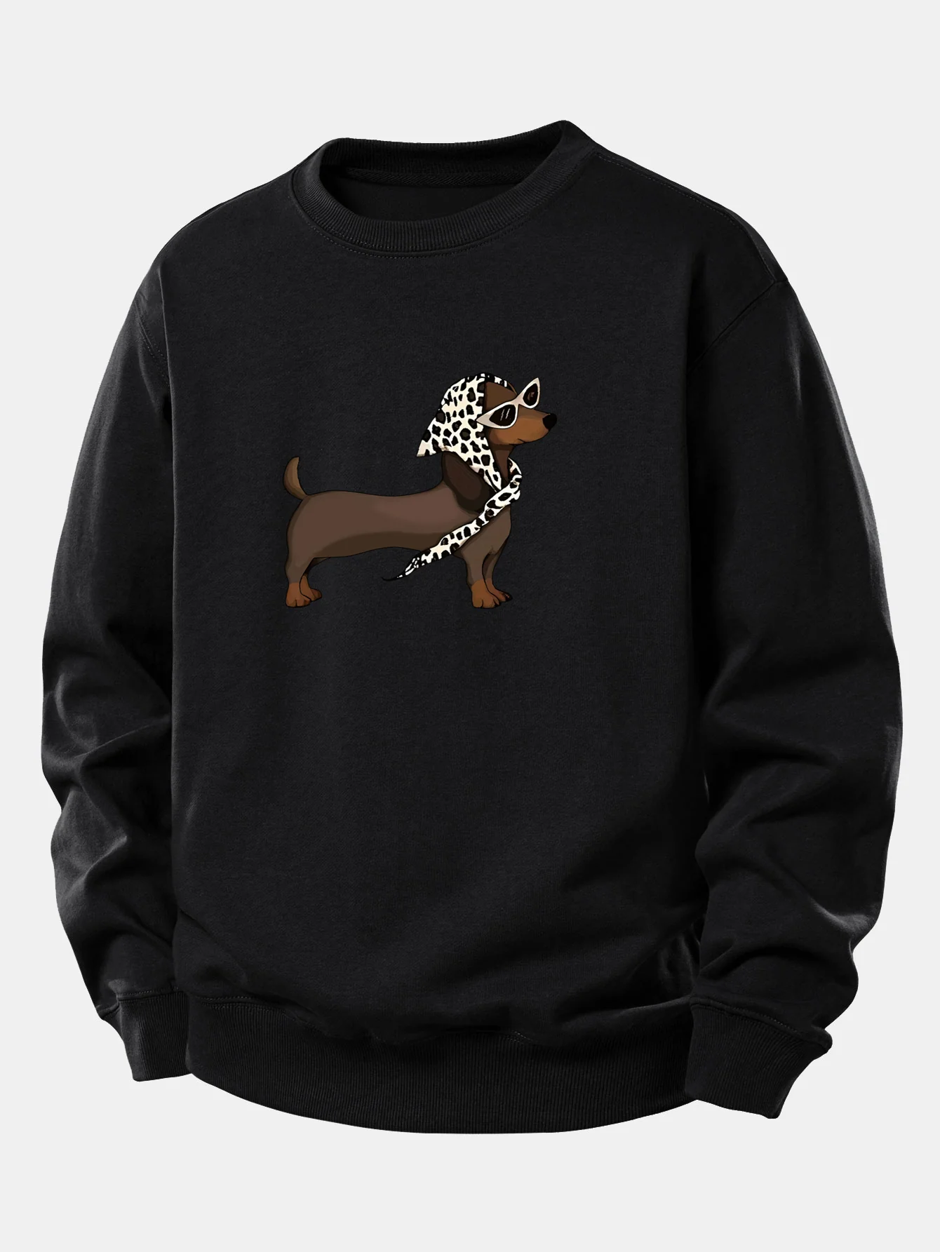 Headscarf Dachshund Print Relax Fit Sweatshirt - Image 5