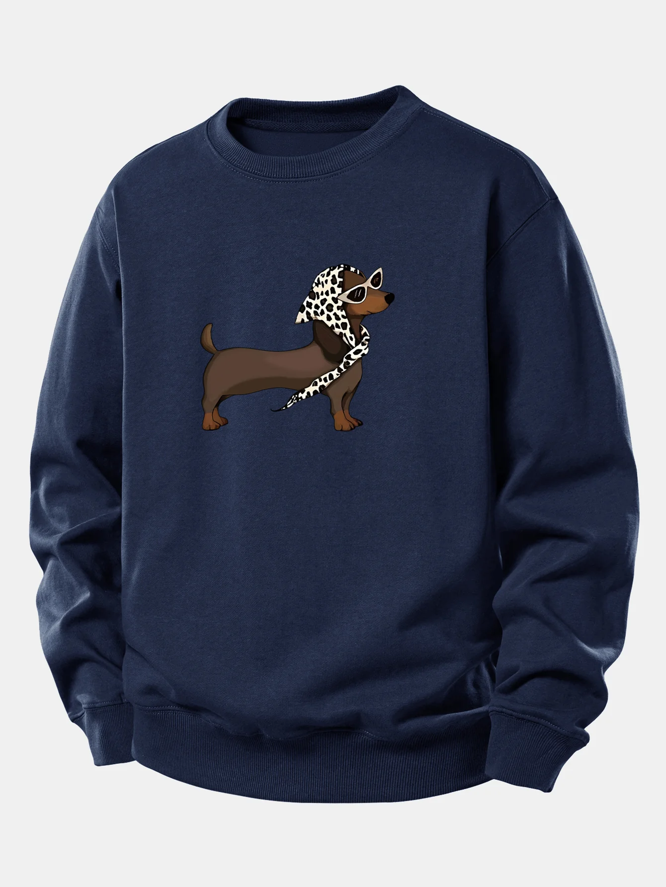 Headscarf Dachshund Print Relax Fit Sweatshirt - Image 6