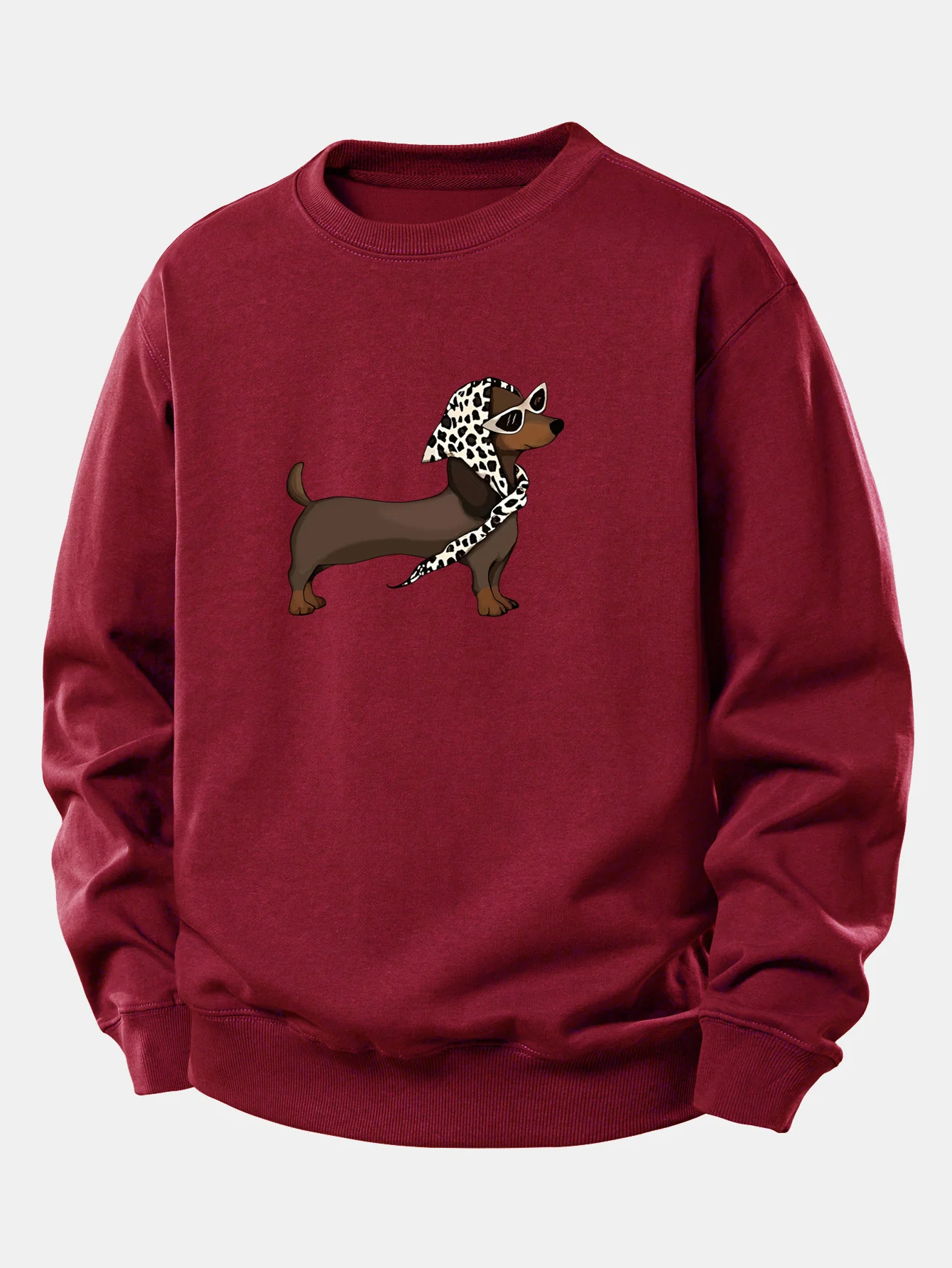 Headscarf Dachshund Print Relax Fit Sweatshirt - Image 7