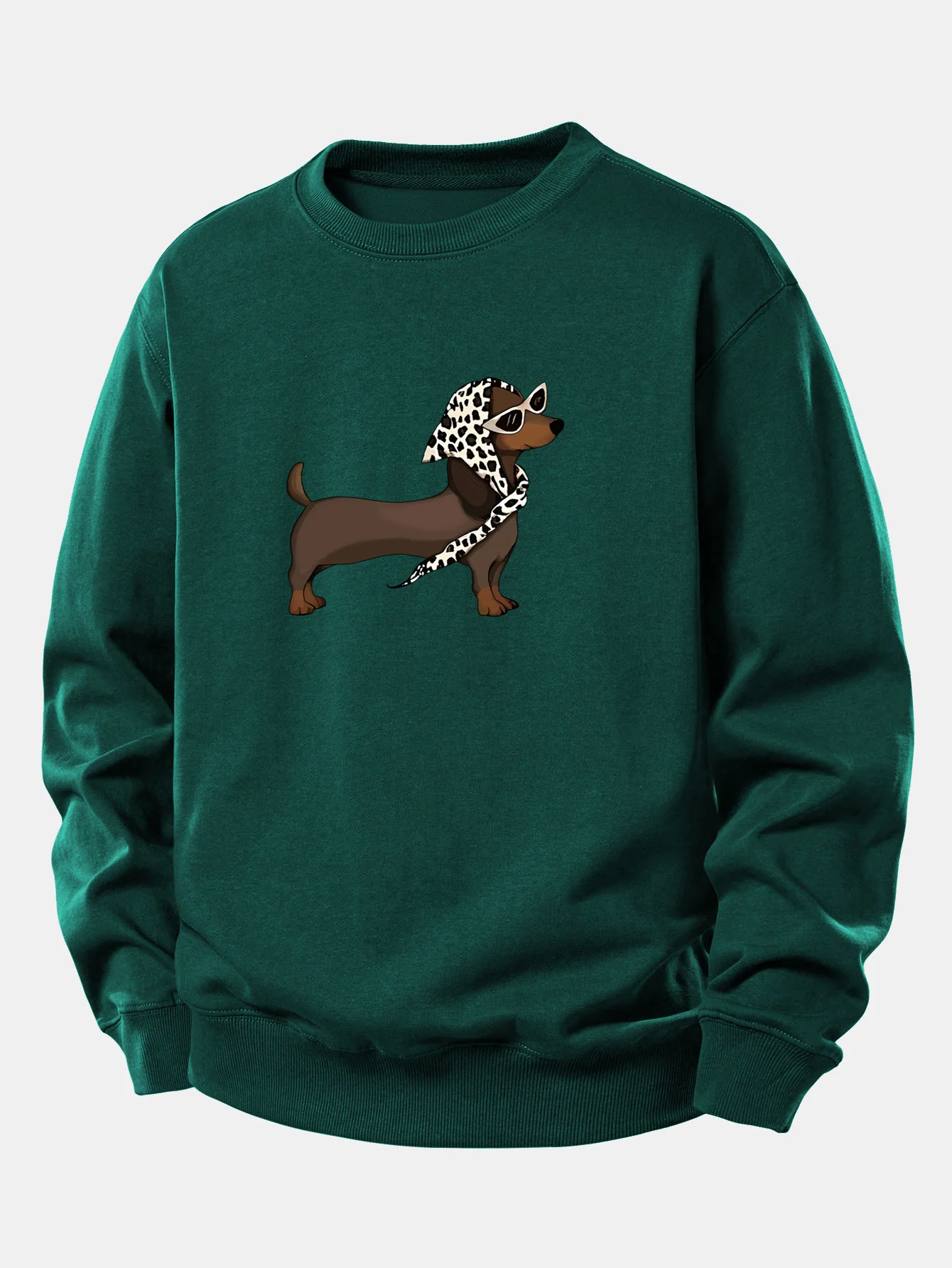 Headscarf Dachshund Print Relax Fit Sweatshirt - Image 9