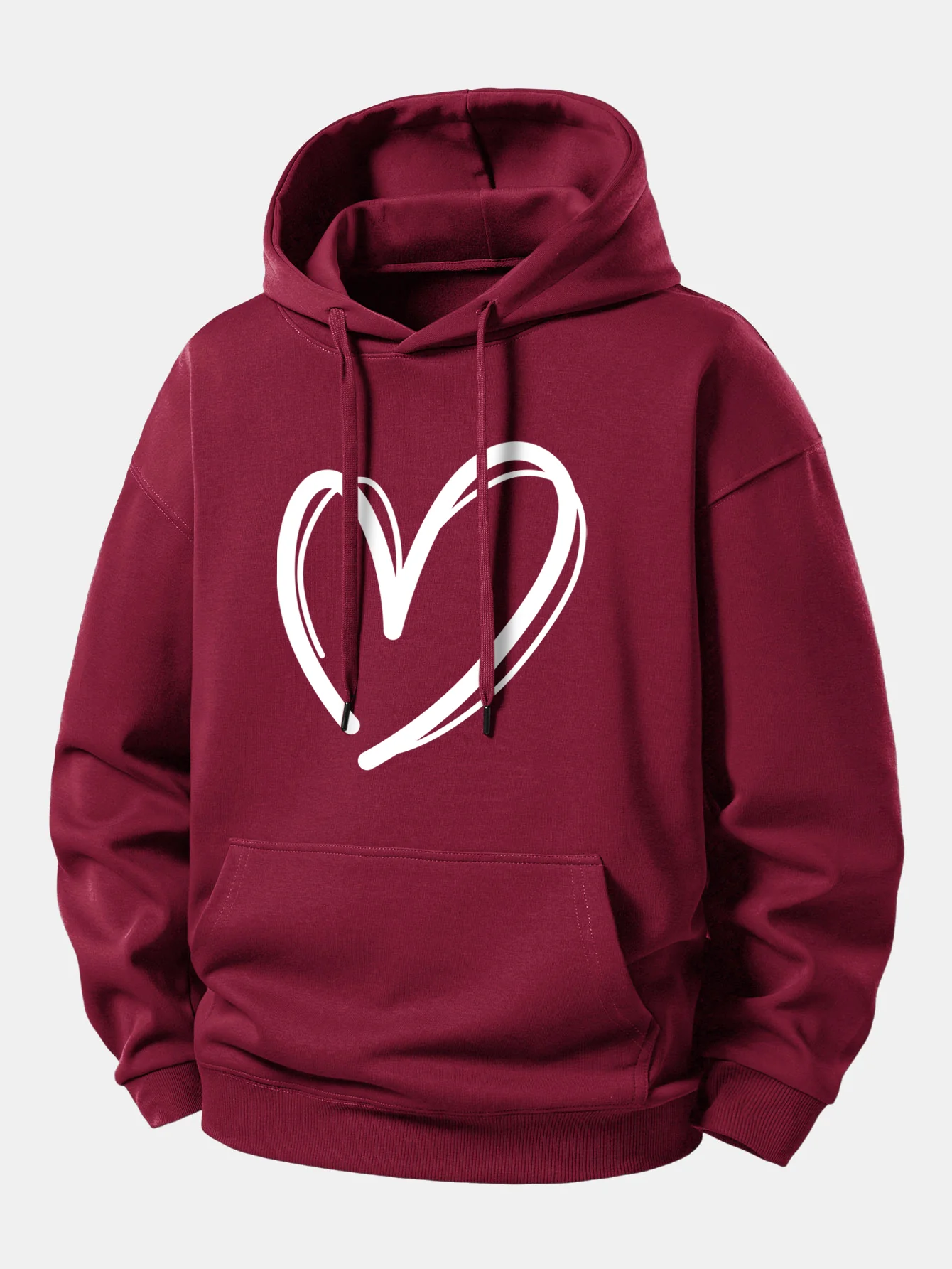 Heart Print Relax Fit Hoodie - Image 2