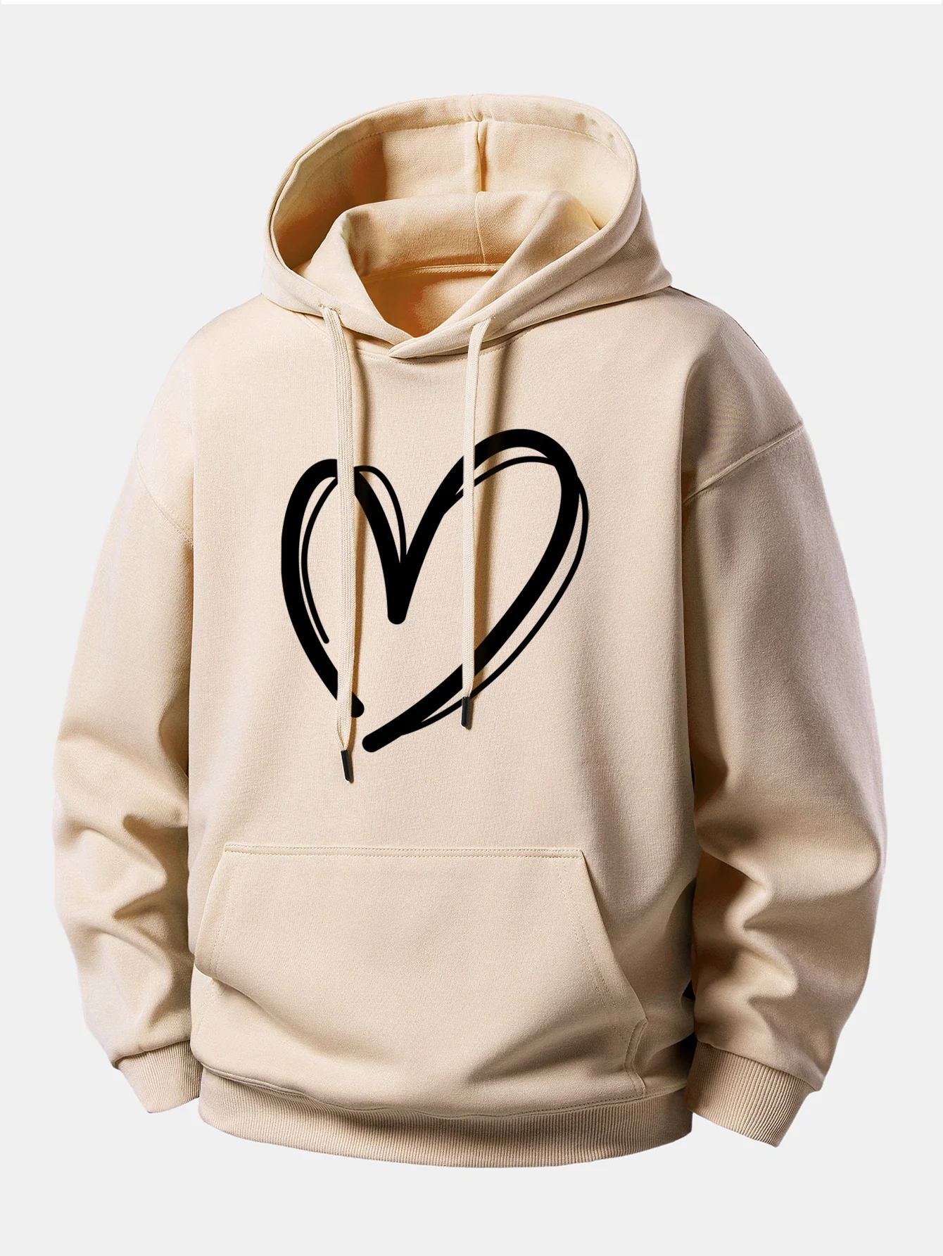 Heart Print Relax Fit Hoodie - Image 4