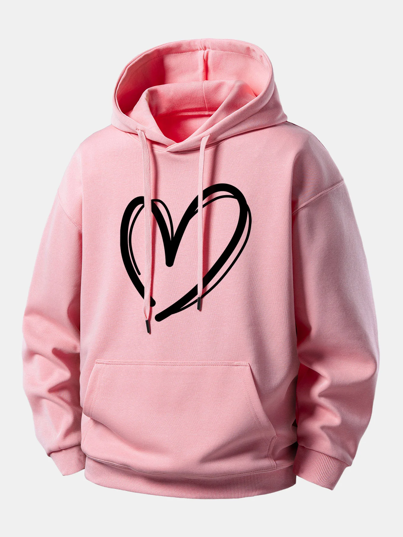 Heart Print Relax Fit Hoodie - Image 5