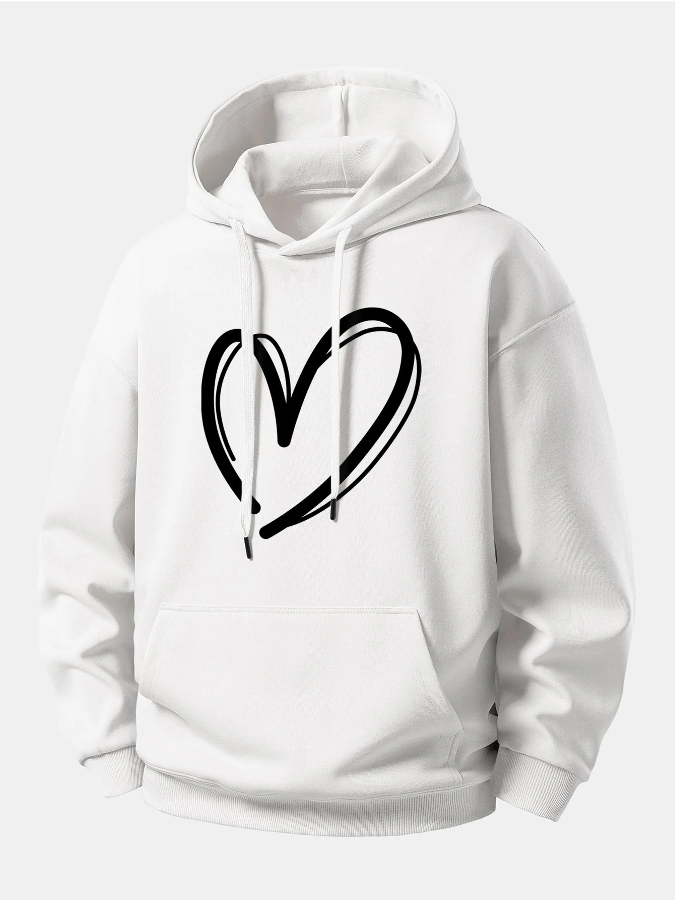Heart Print Relax Fit Hoodie - Image 6