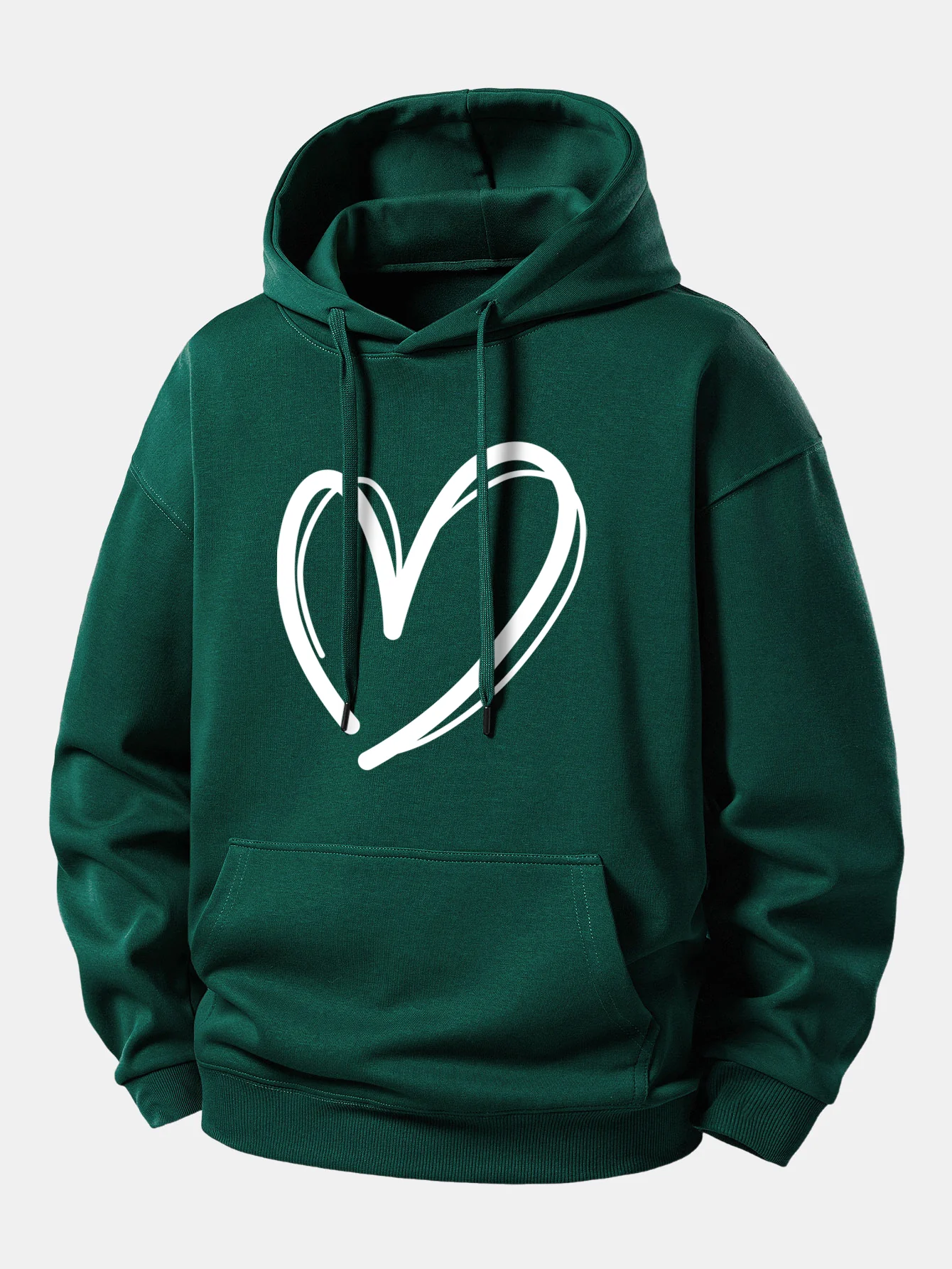 Heart Print Relax Fit Hoodie - Image 7
