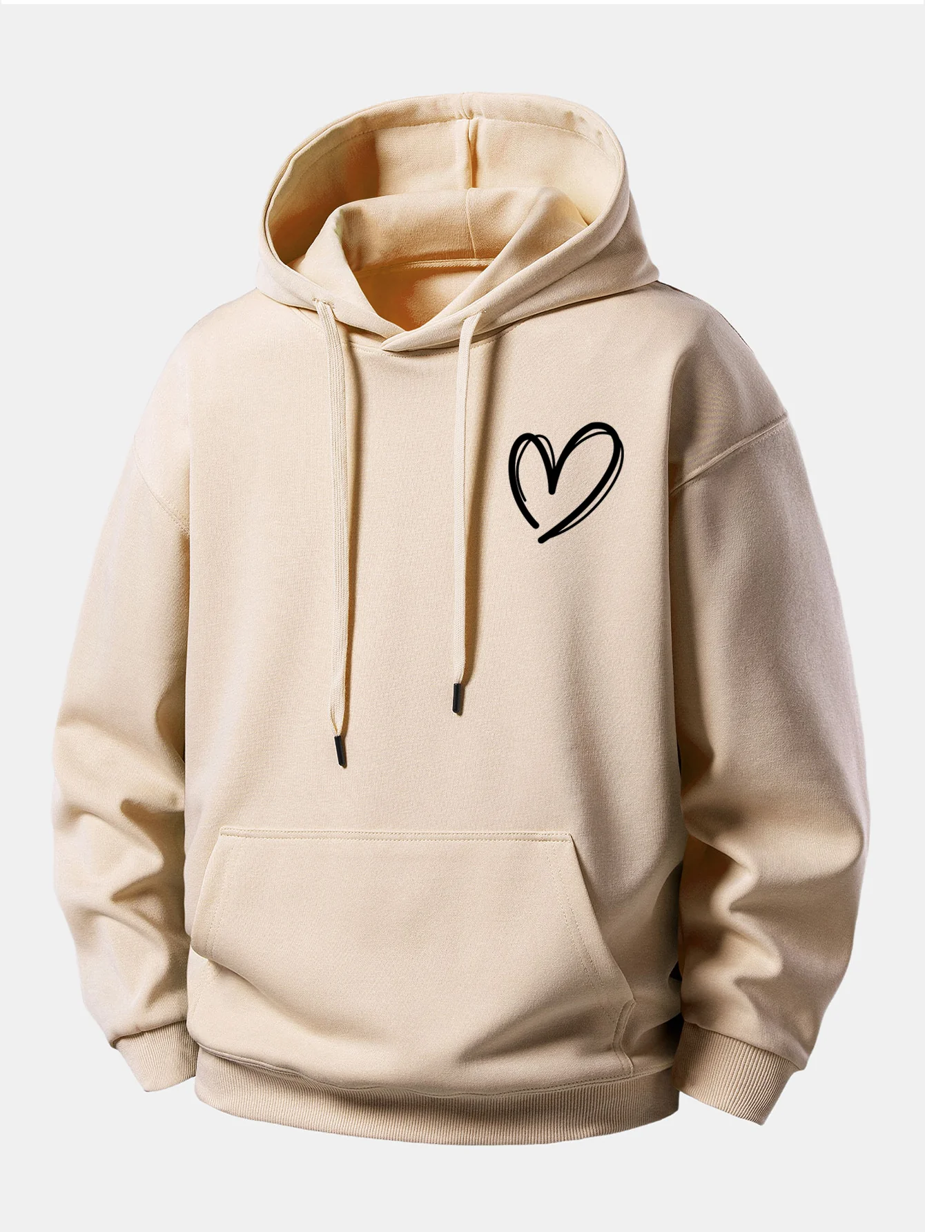 Heart Print Relax Fit Hoodie - Image 2