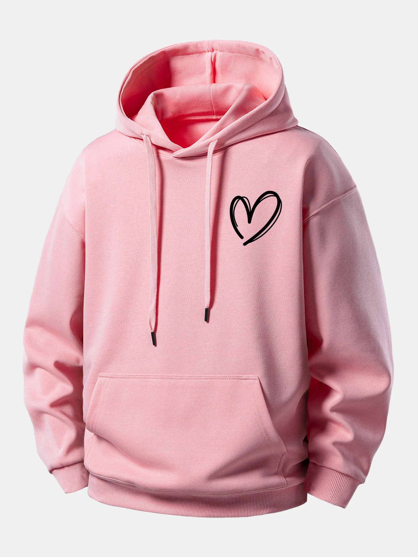 Heart Print Relax Fit Hoodie - Image 3