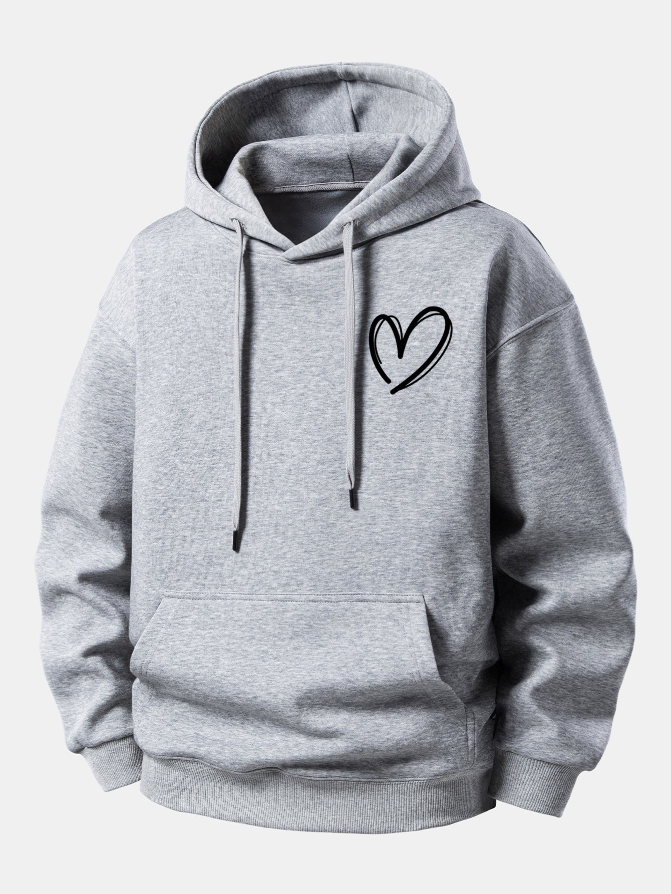 Heart Print Relax Fit Hoodie - Image 4