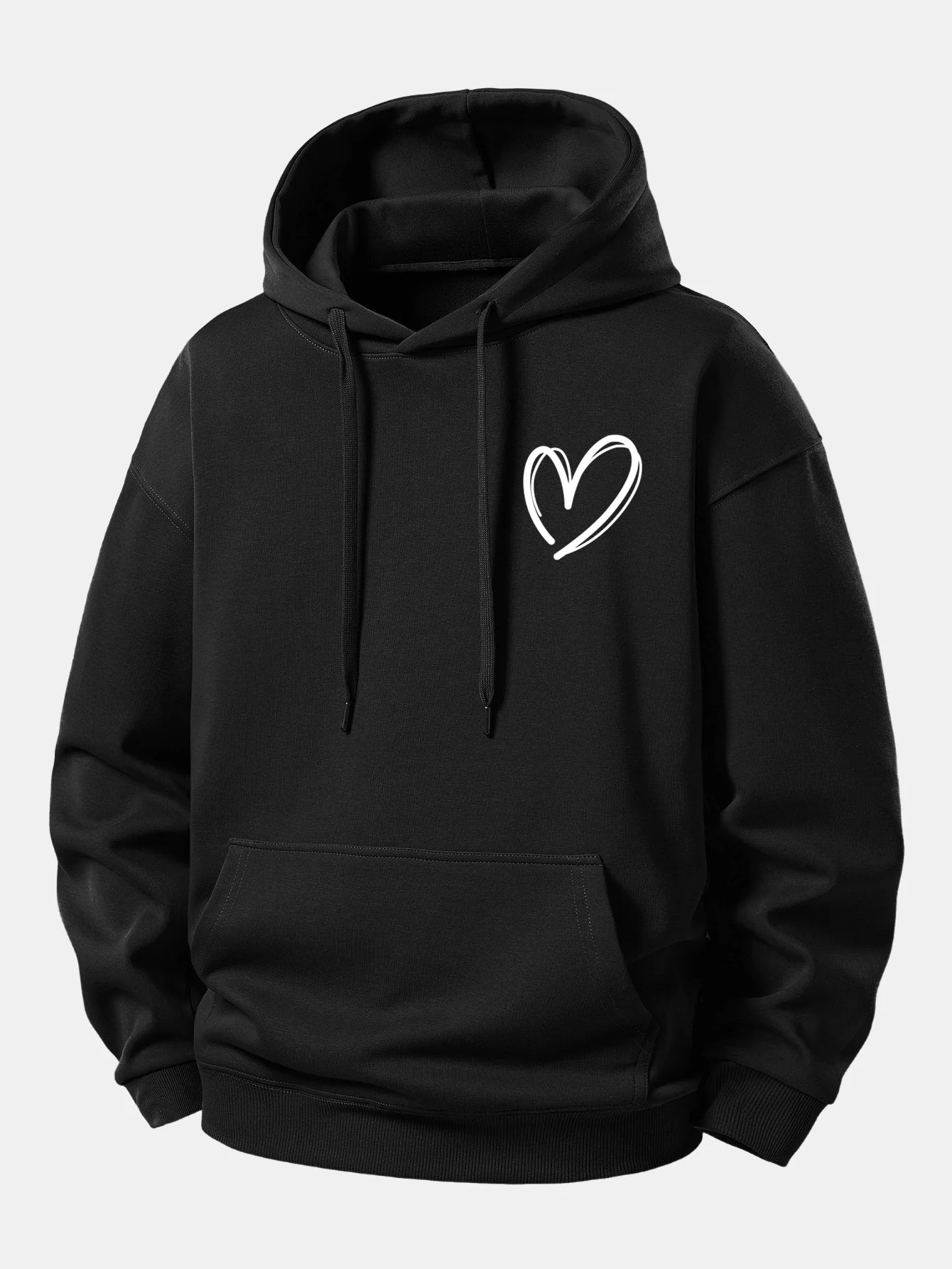 Heart Print Relax Fit Hoodie - Image 5