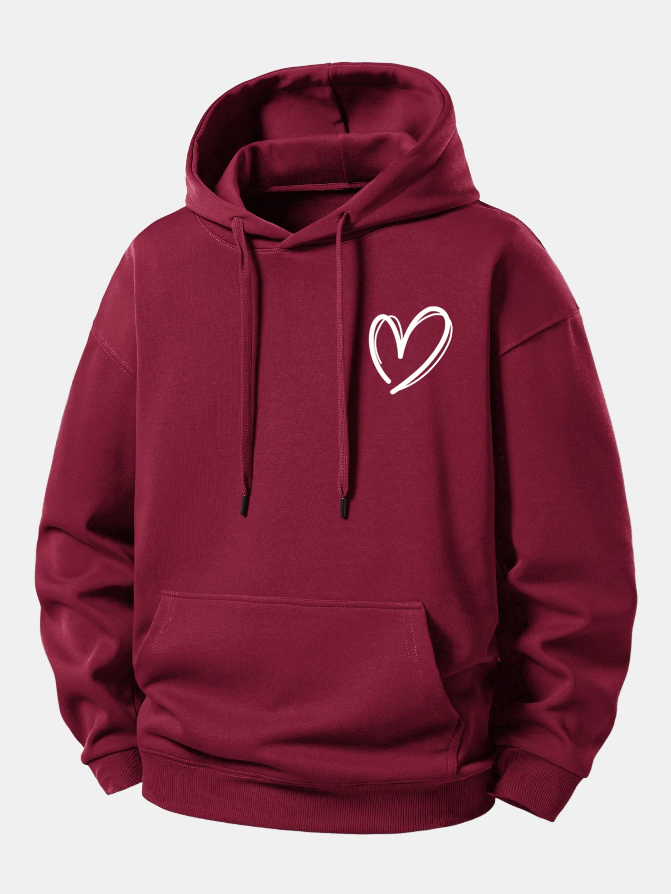 Heart Print Relax Fit Hoodie - Image 6
