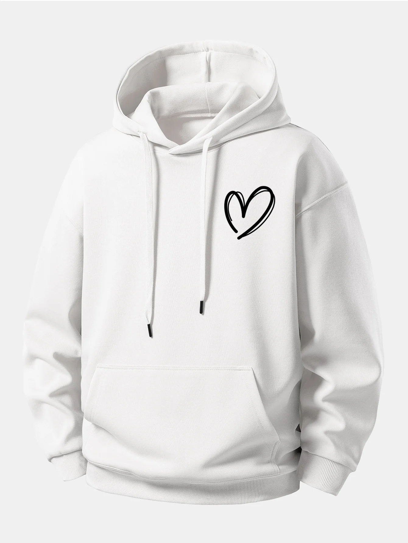Heart Print Relax Fit Hoodie - Image 9