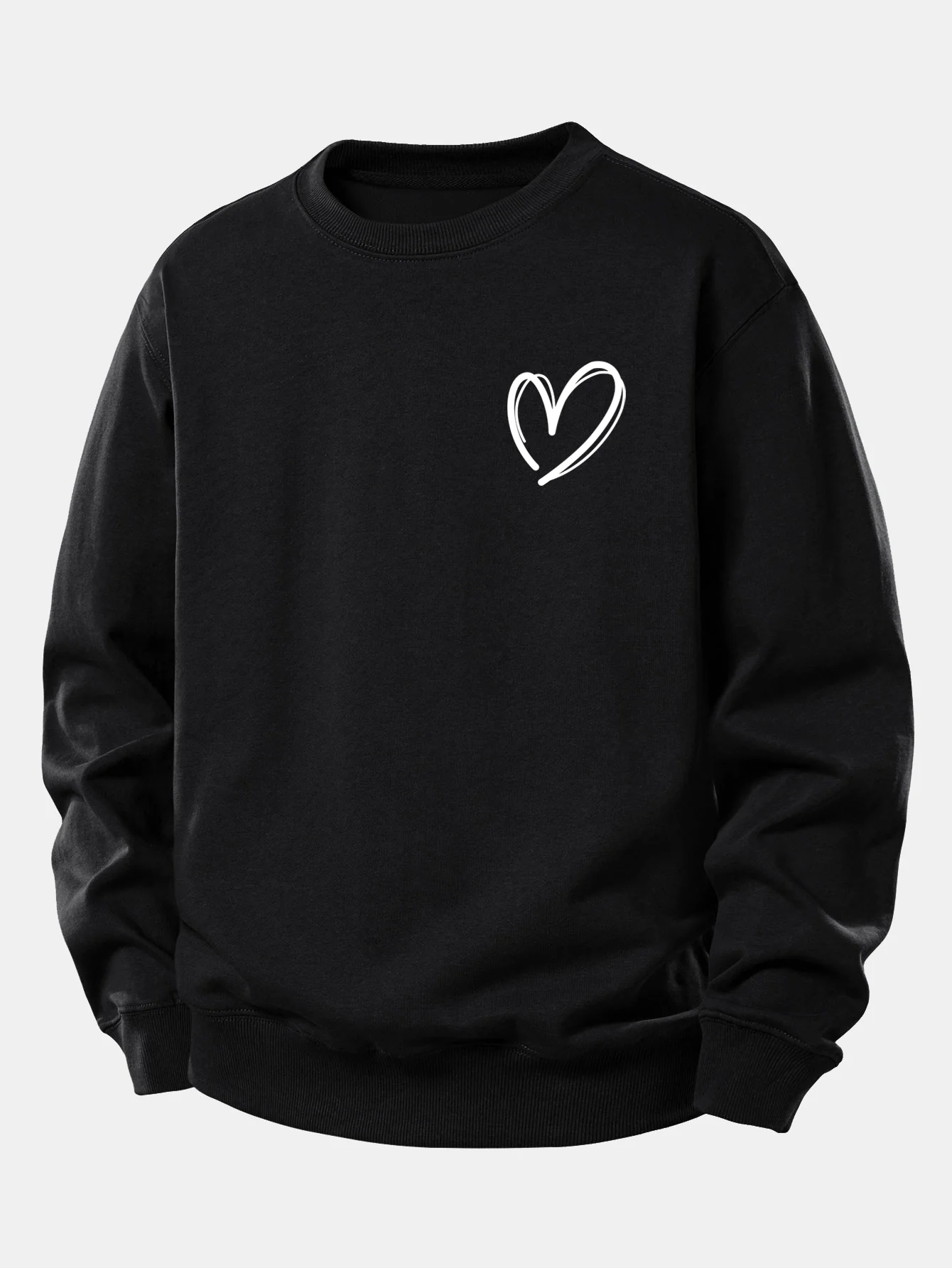 Heart Print Relax Fit Sweatshirt - Image 2