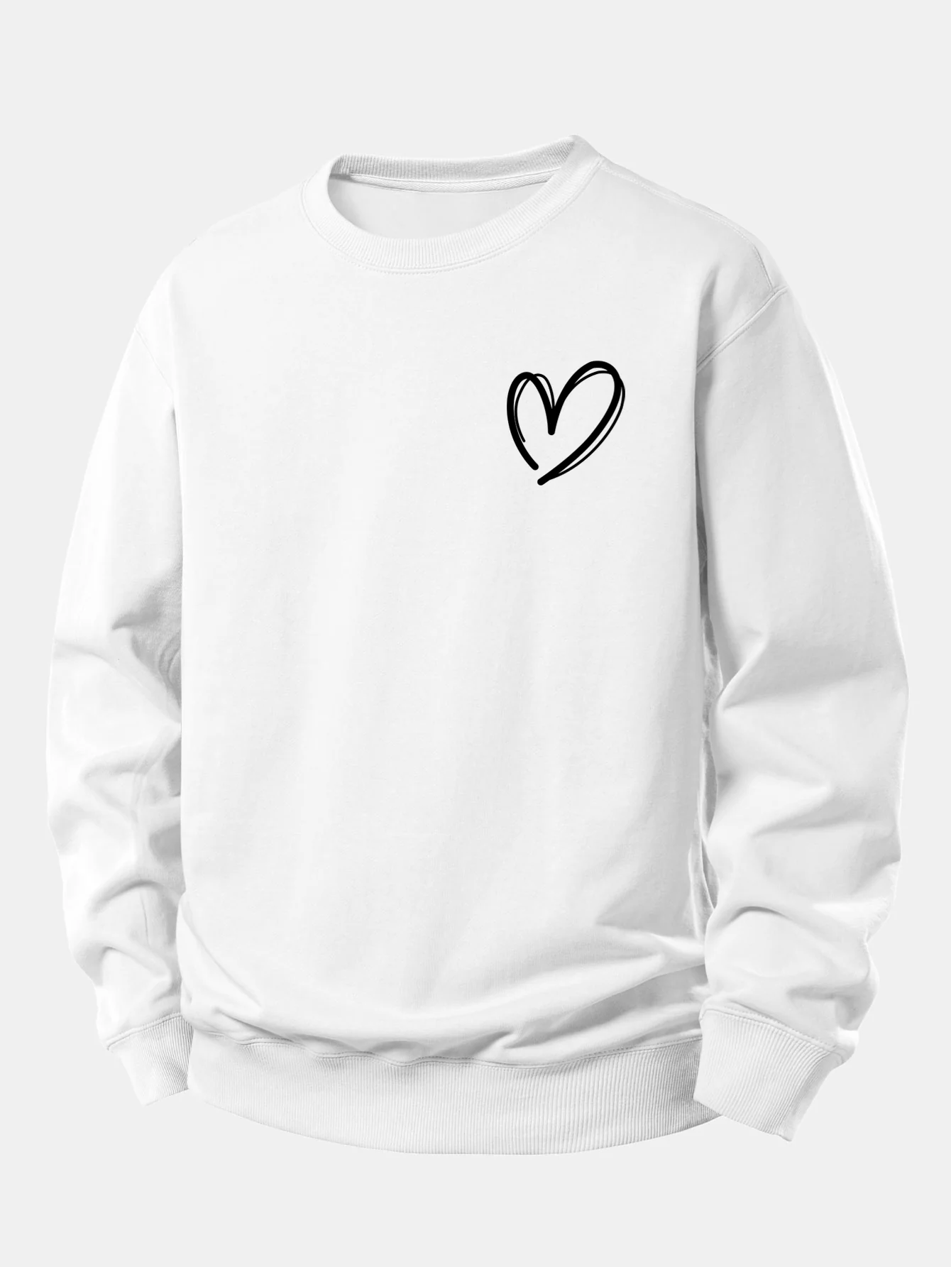 Heart Print Relax Fit Sweatshirt - Image 3
