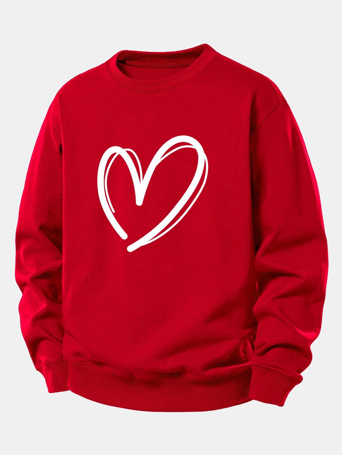Heart Print Relax Fit Sweatshirt