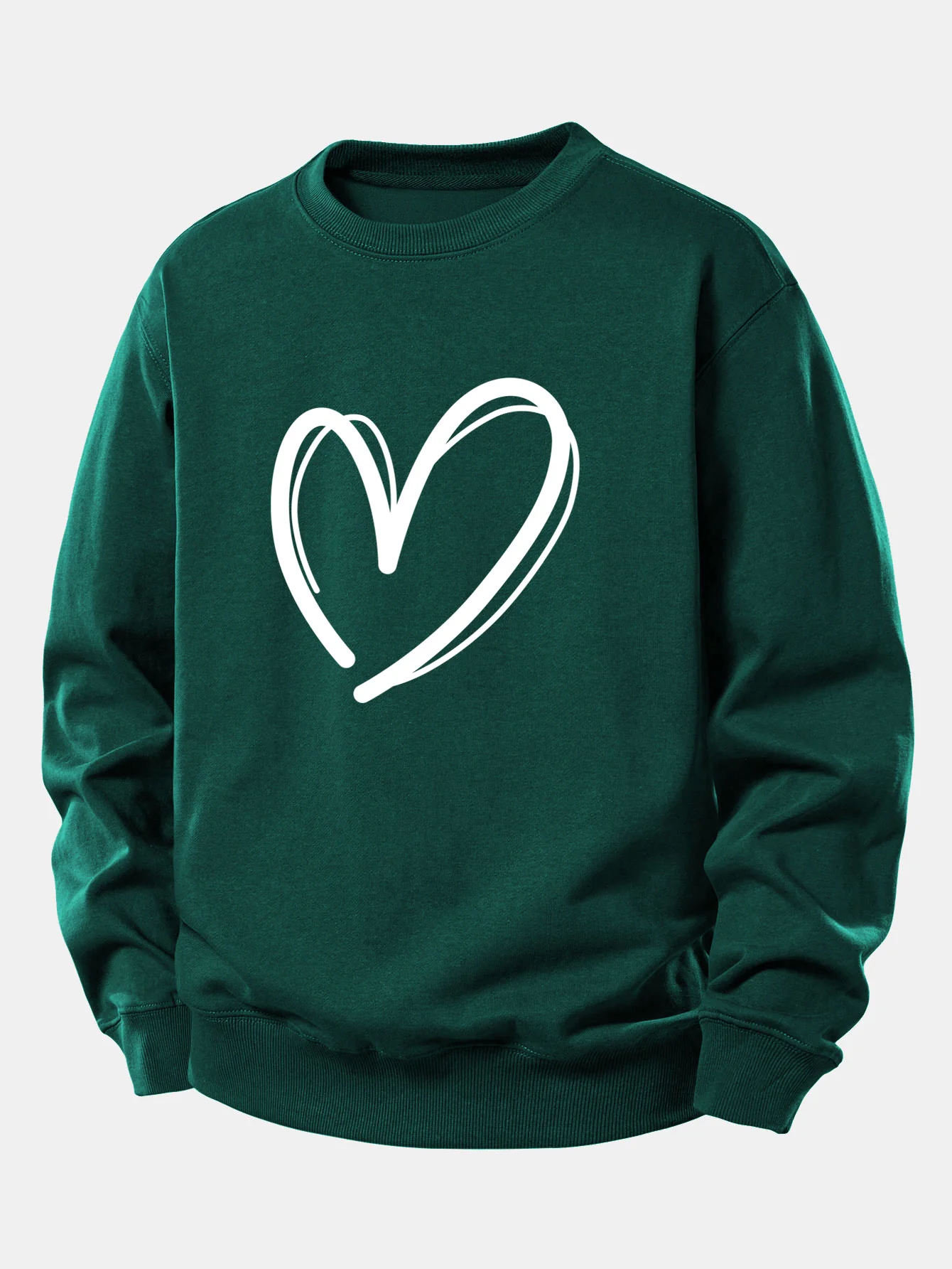 Heart Print Relax Fit Sweatshirt - Image 10