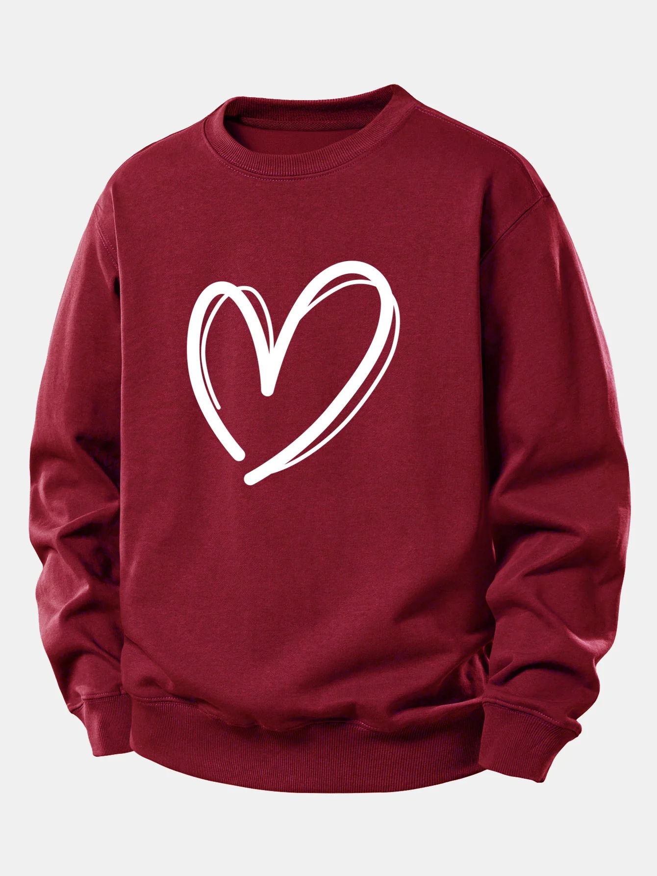 Heart Print Relax Fit Sweatshirt - Image 2