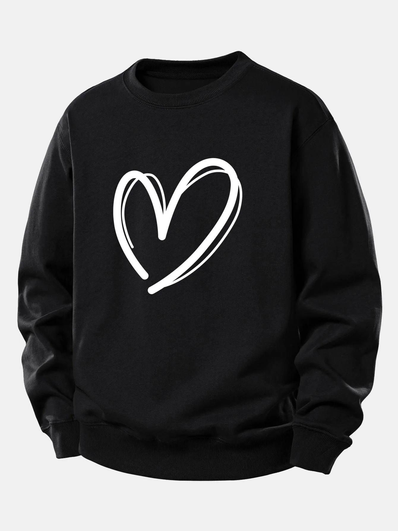 Heart Print Relax Fit Sweatshirt - Image 3