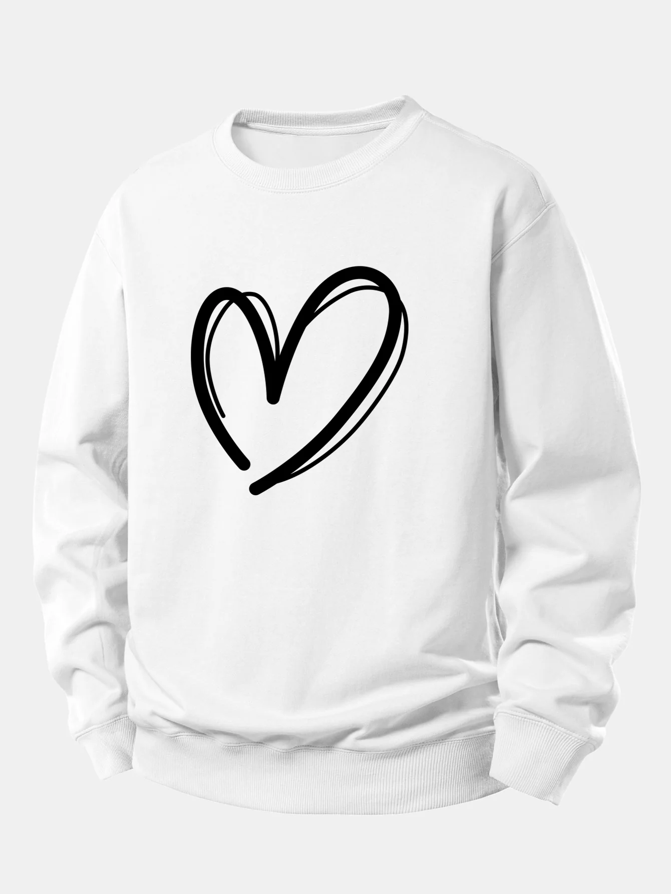 Heart Print Relax Fit Sweatshirt - Image 4