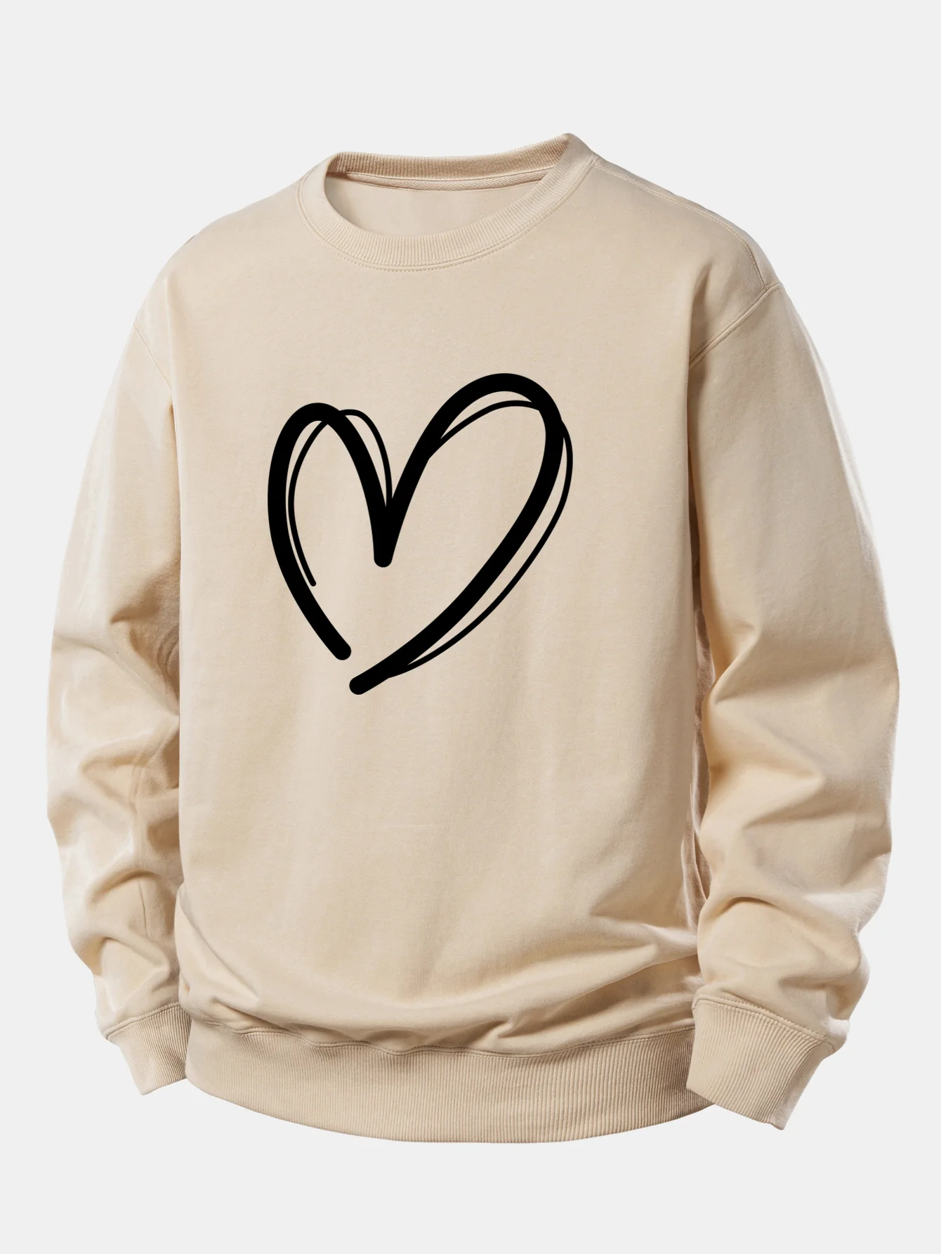 Heart Print Relax Fit Sweatshirt - Image 5