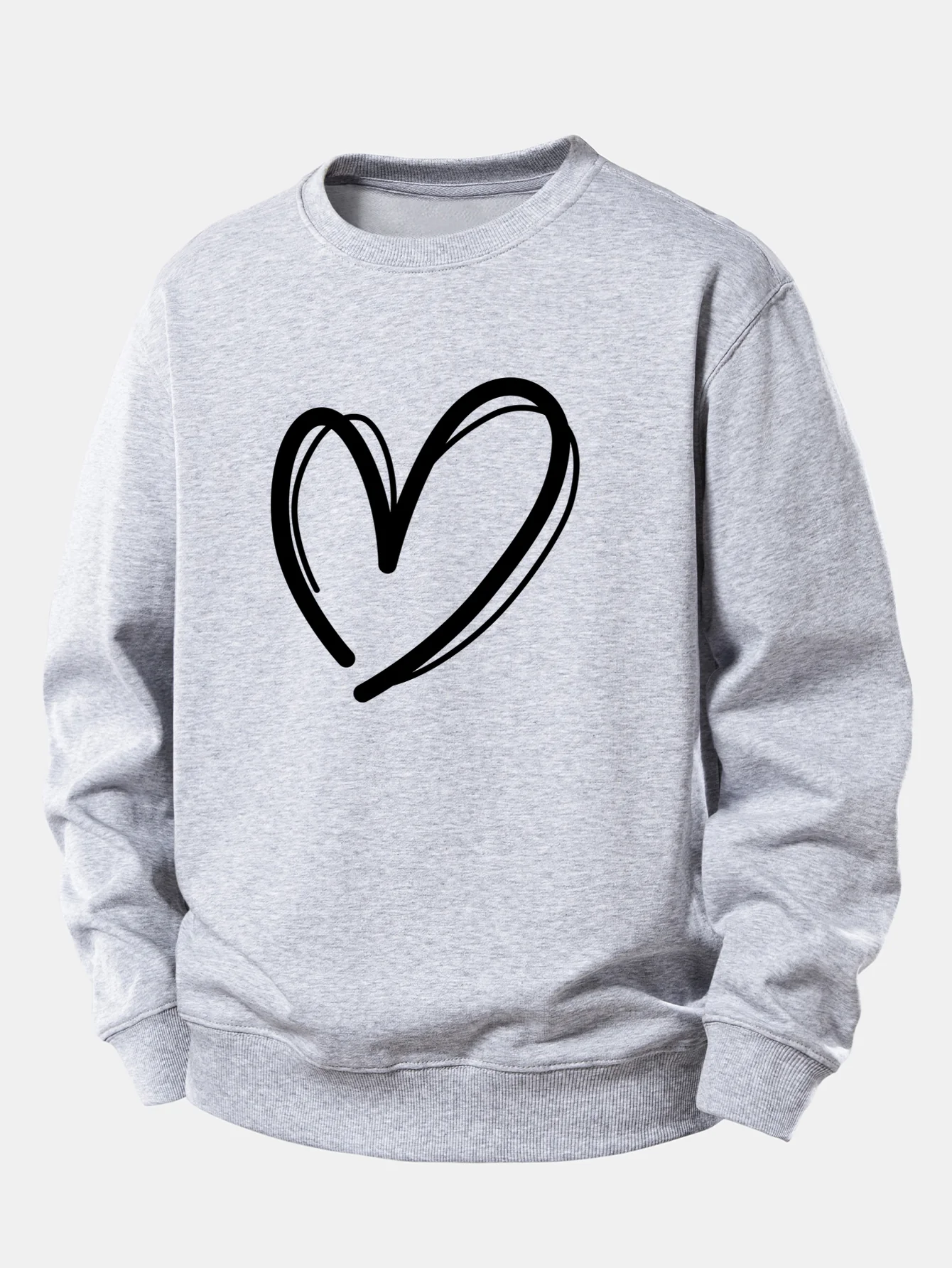 Heart Print Relax Fit Sweatshirt - Image 6